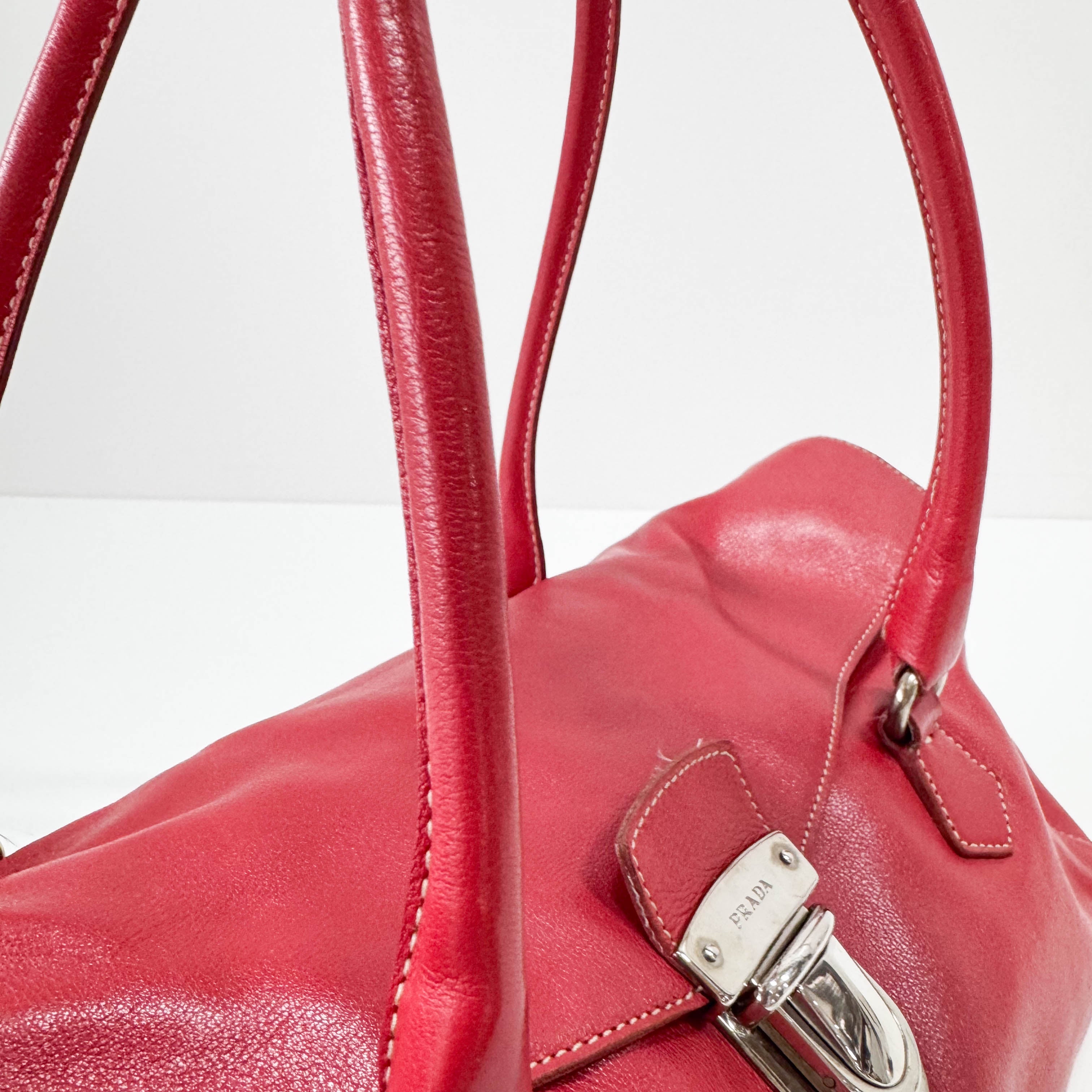 Red Leather Shoulder Bag