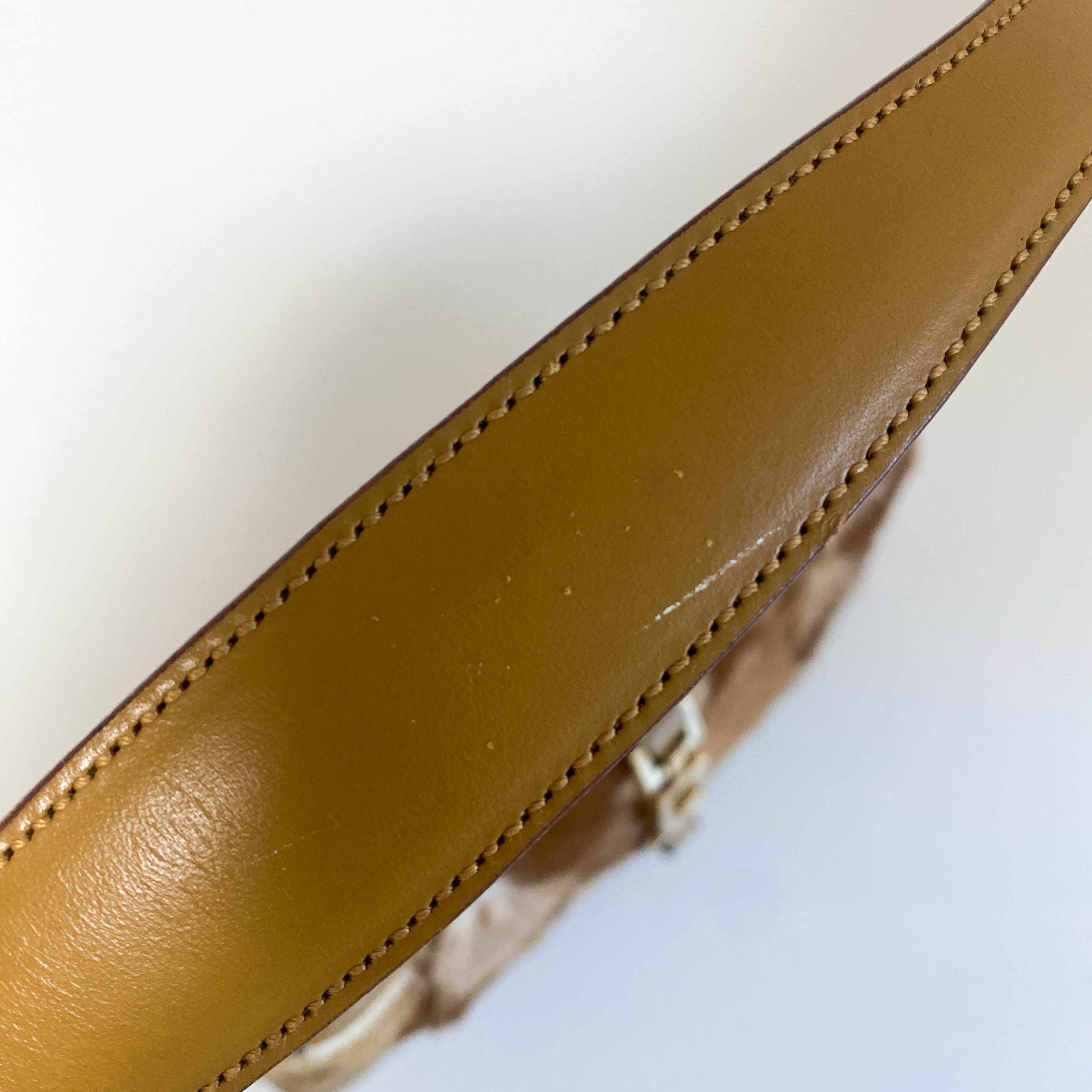 Jackie Brown Leather and Fur Shoulder Bag