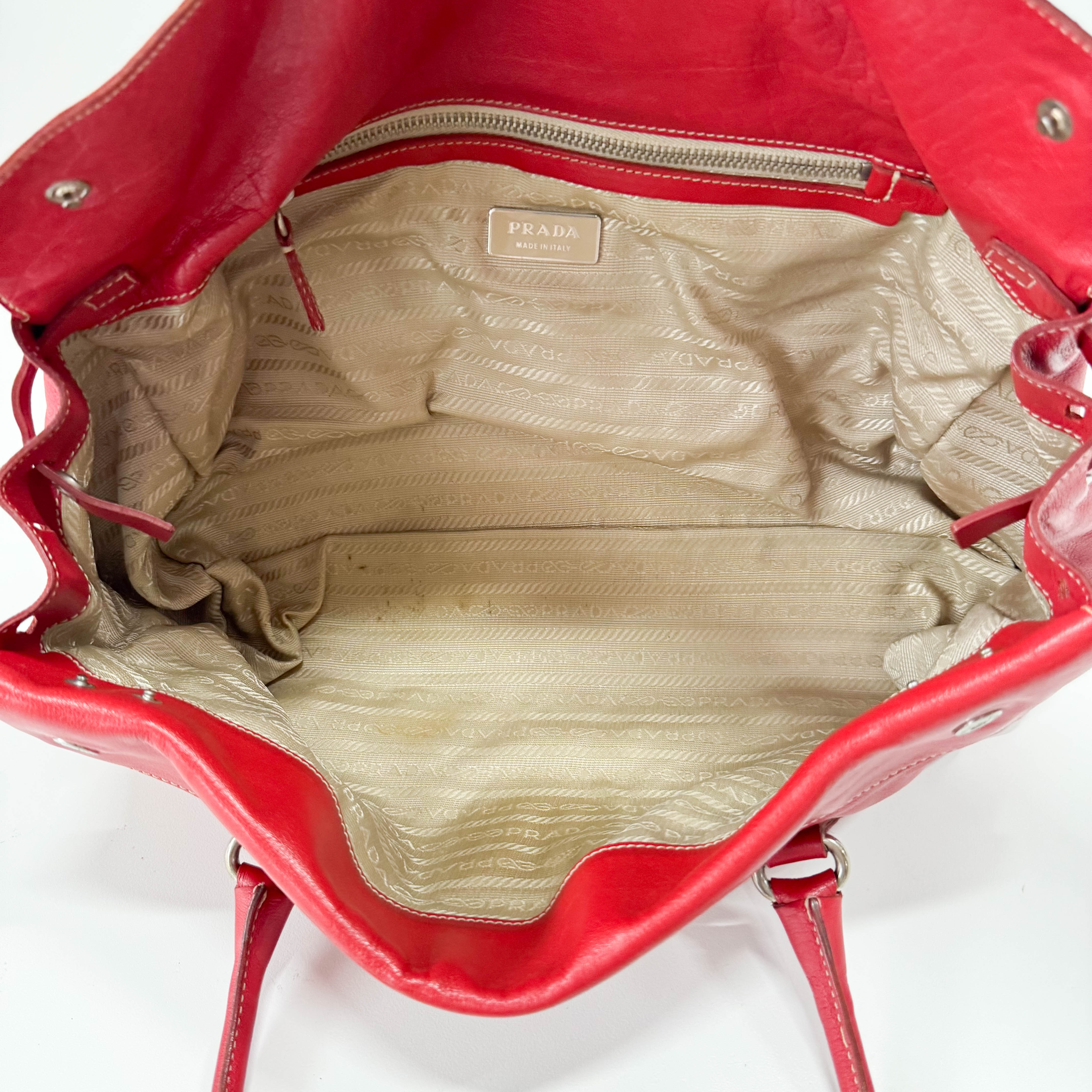 Red Leather Shoulder Bag