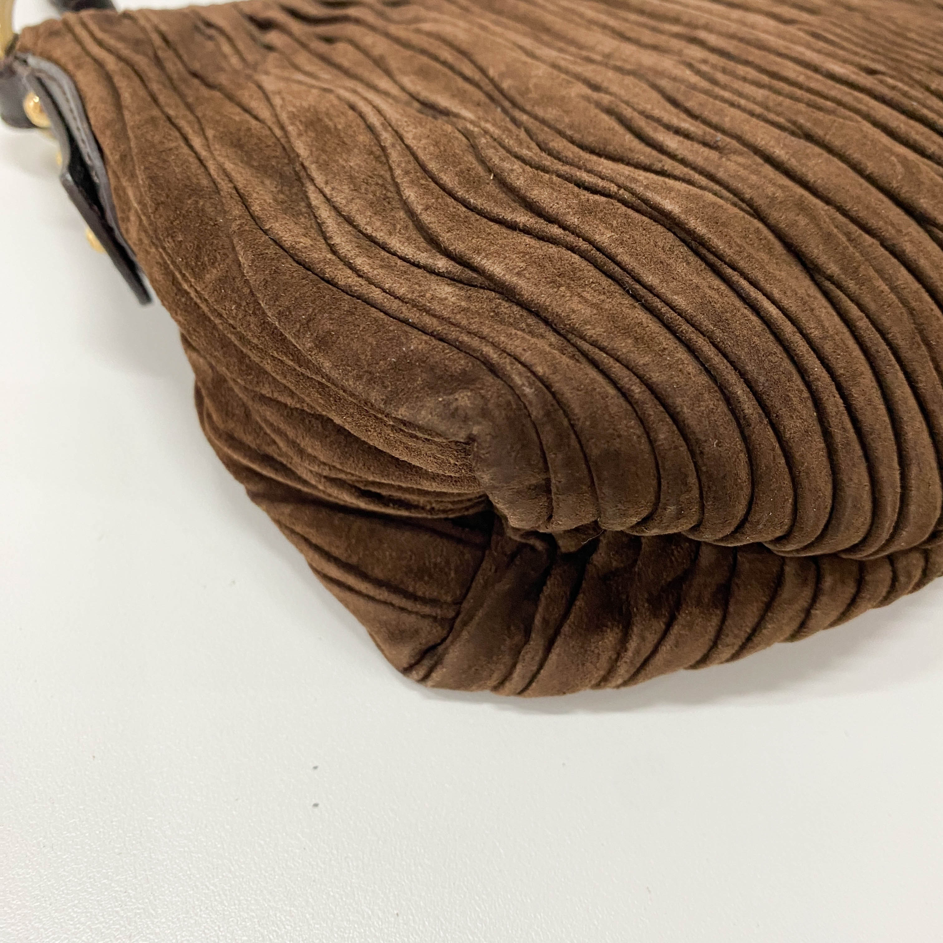 Brown Suede Mini Shoulder Bag