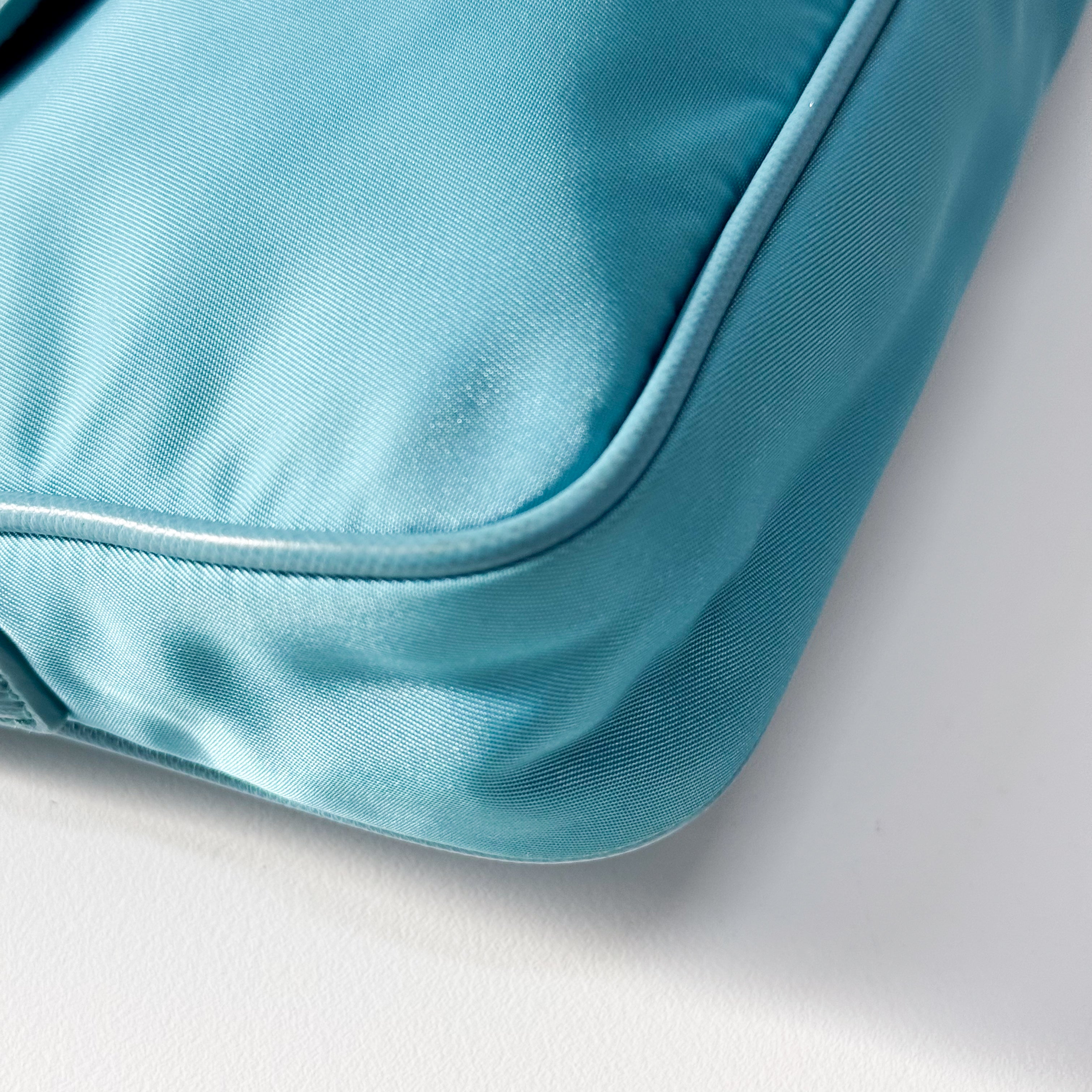 Tessuto & Saffiano Blue Nylon Crossbody Bag