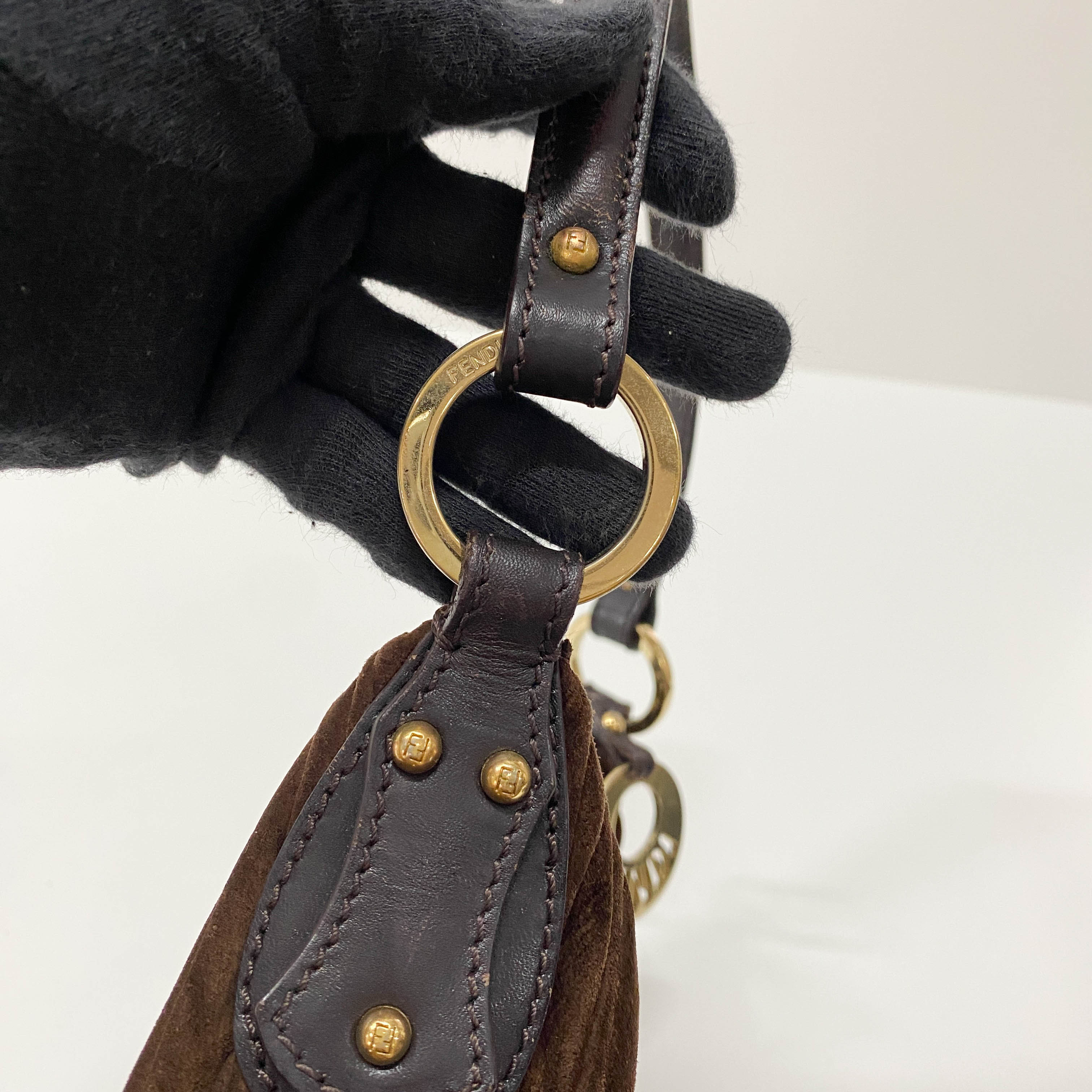 Brown Suede Mini Shoulder Bag