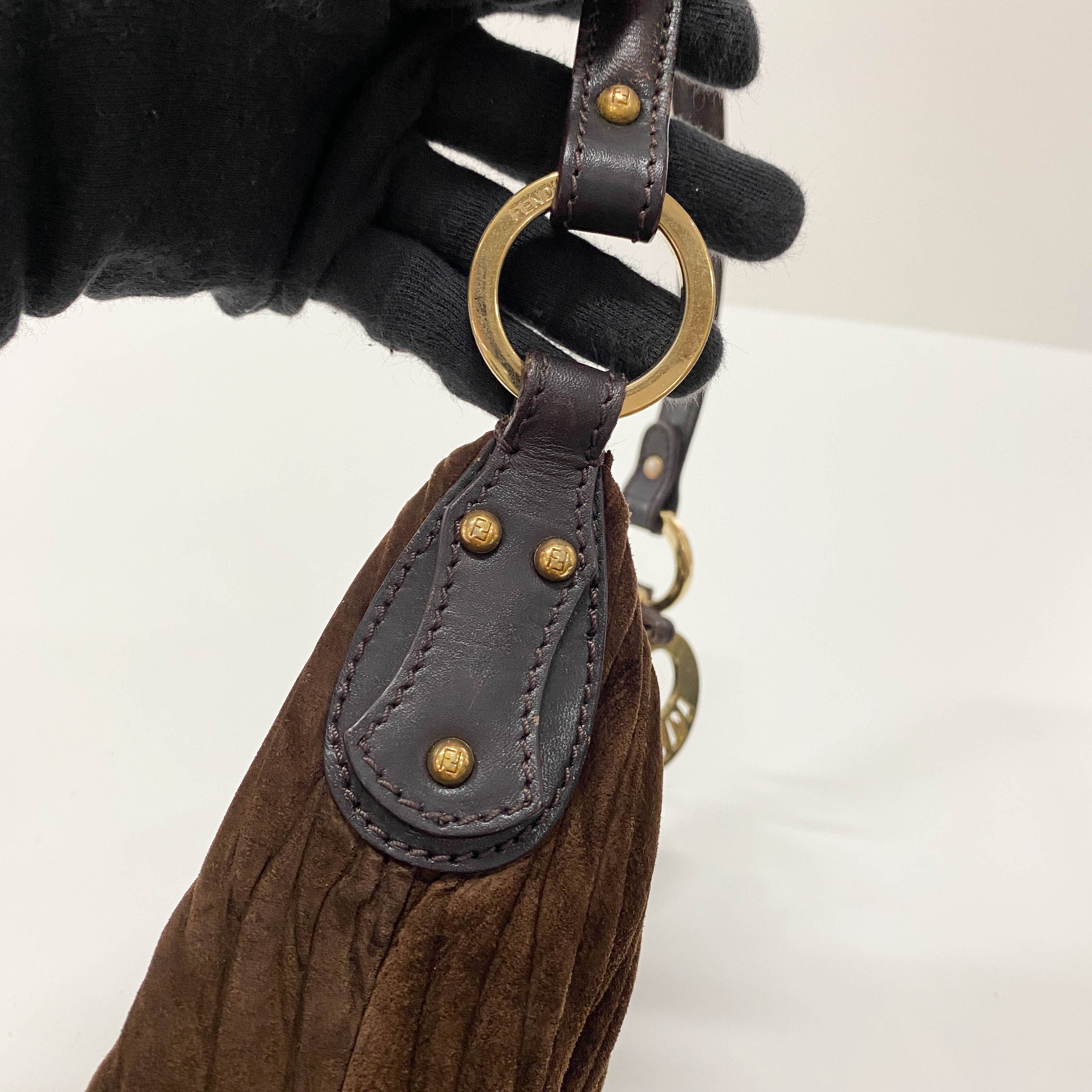 Brown Suede Mini Shoulder Bag