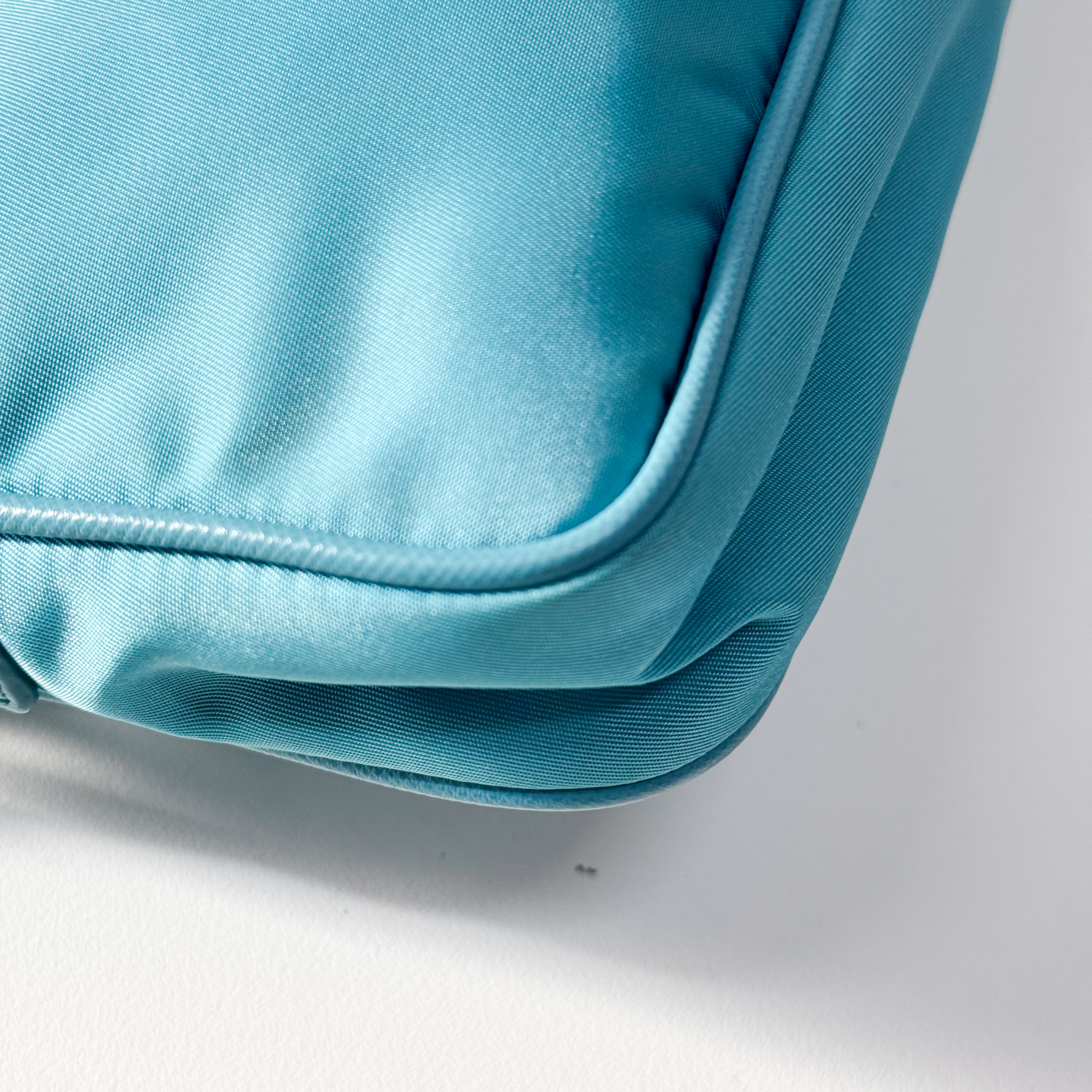 Tessuto & Saffiano Blue Nylon Crossbody Bag