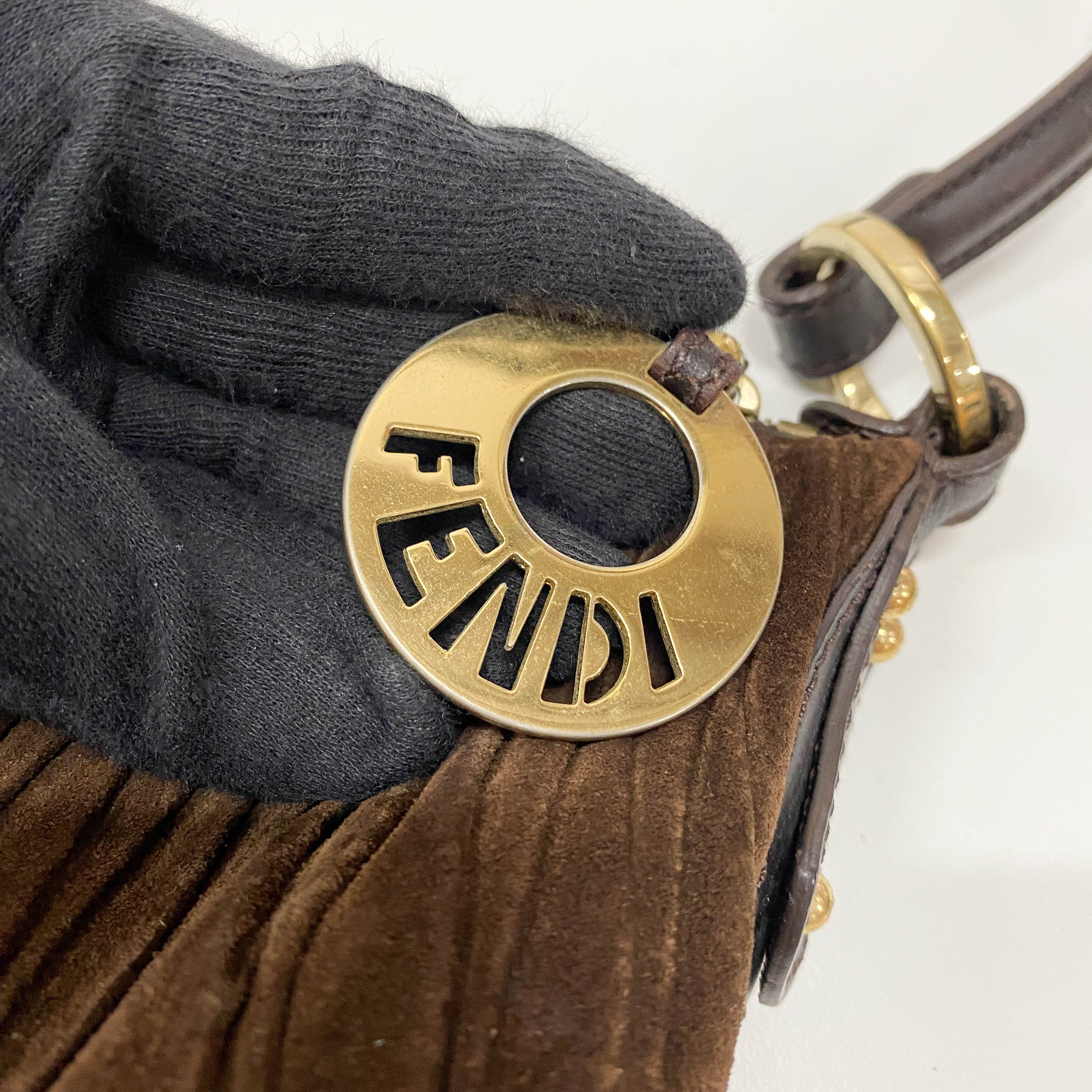 Brown Suede Mini Shoulder Bag