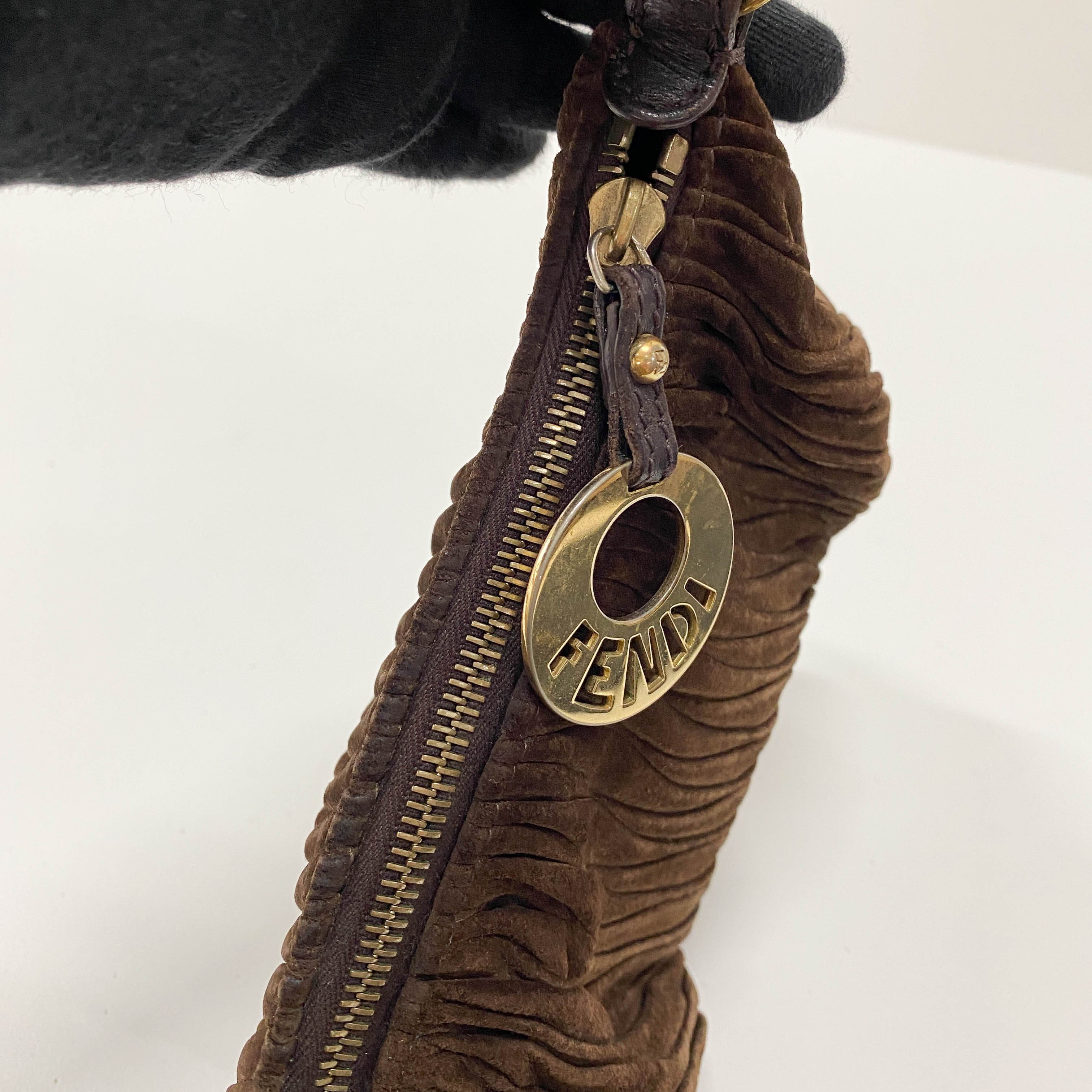 Brown Suede Mini Shoulder Bag