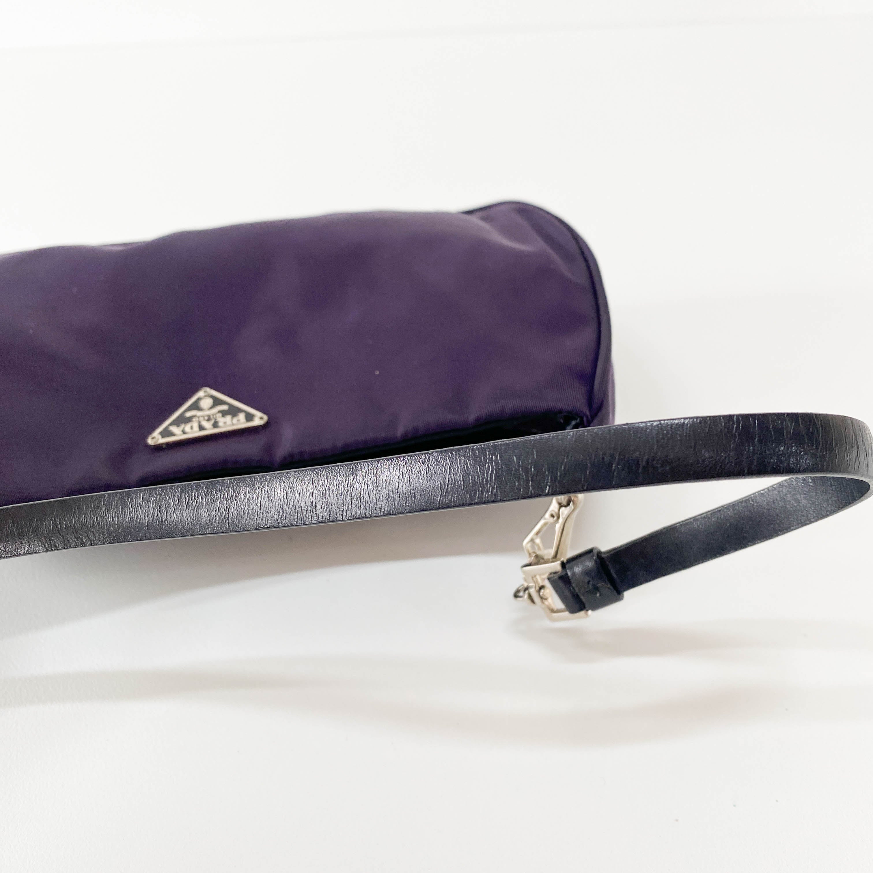 Purple Nylon Mini Pochette Bag