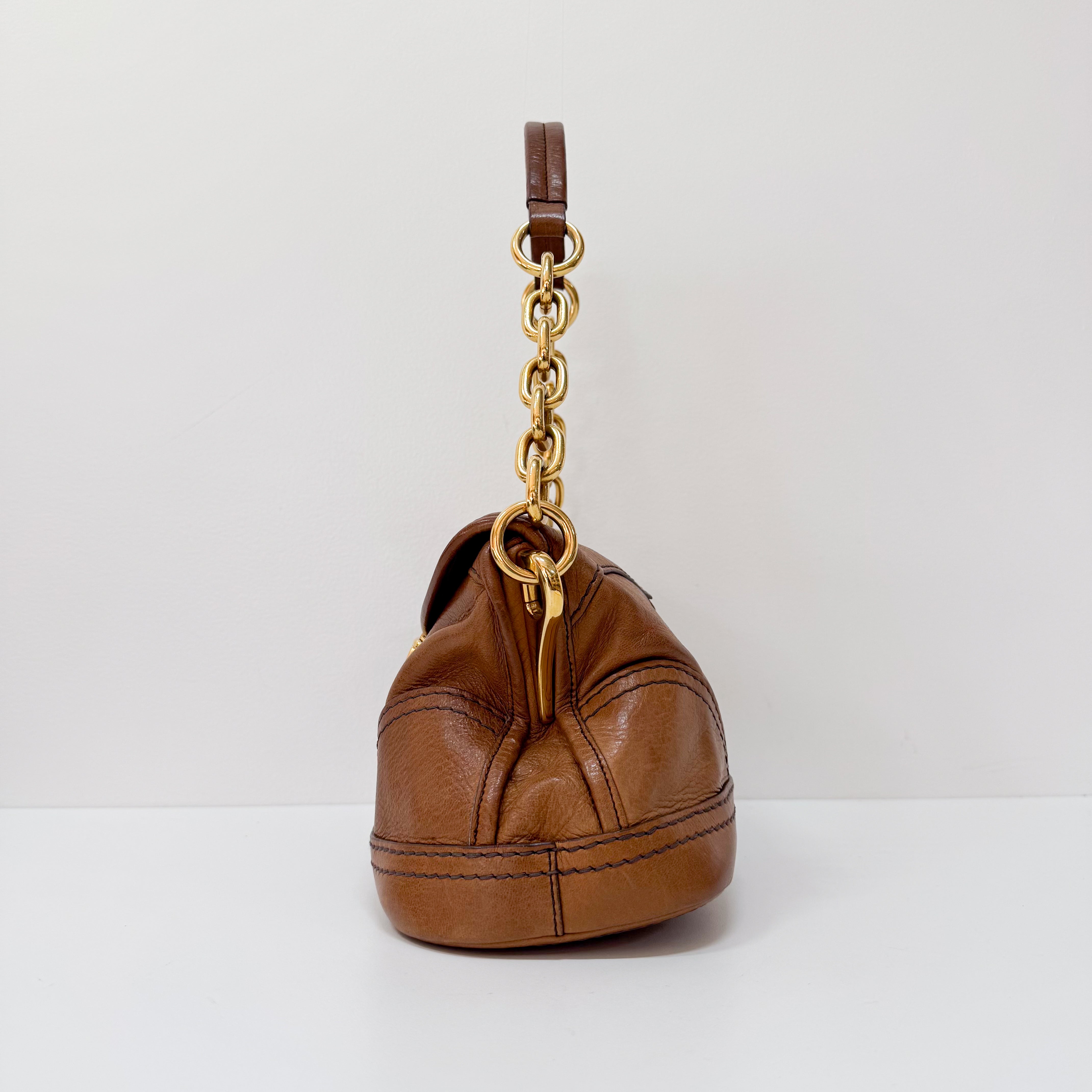 Brown Leather Shoulder Bag