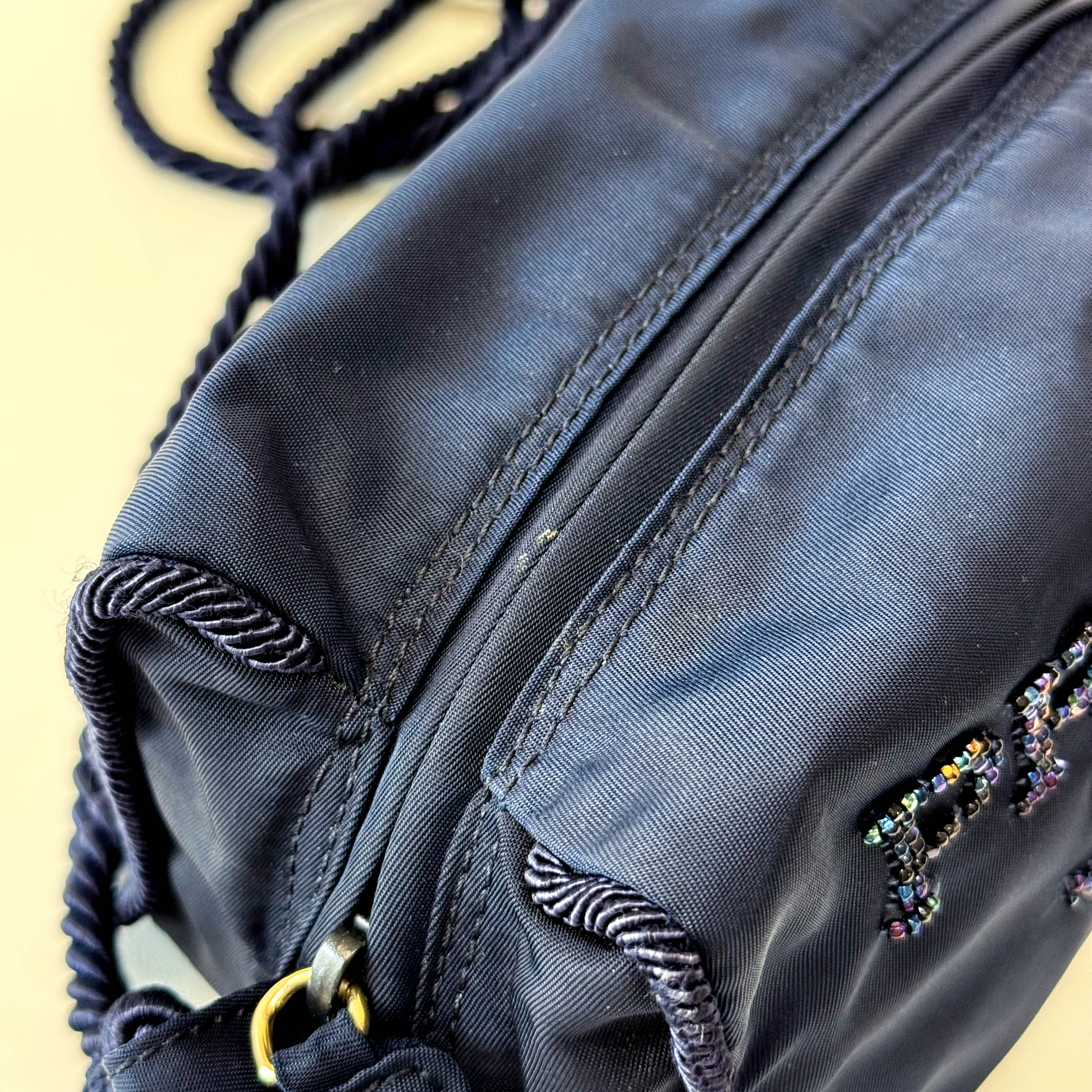 Tassel Beads Embroidery Nylon Bag