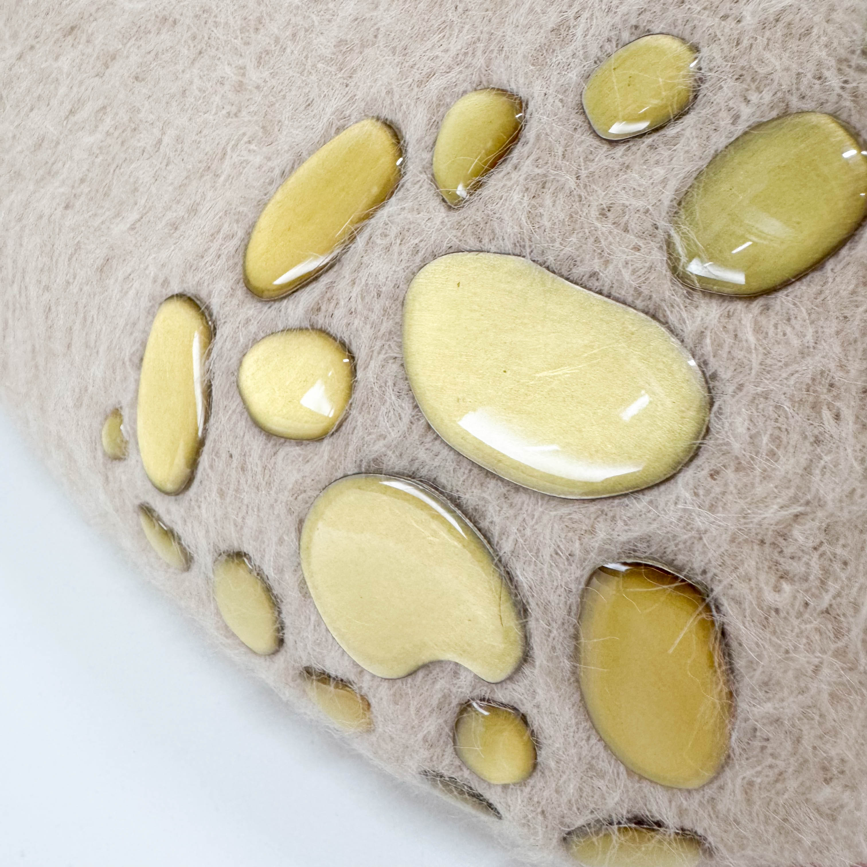 Beige Wool & Calf Clochet Shoulder Bag