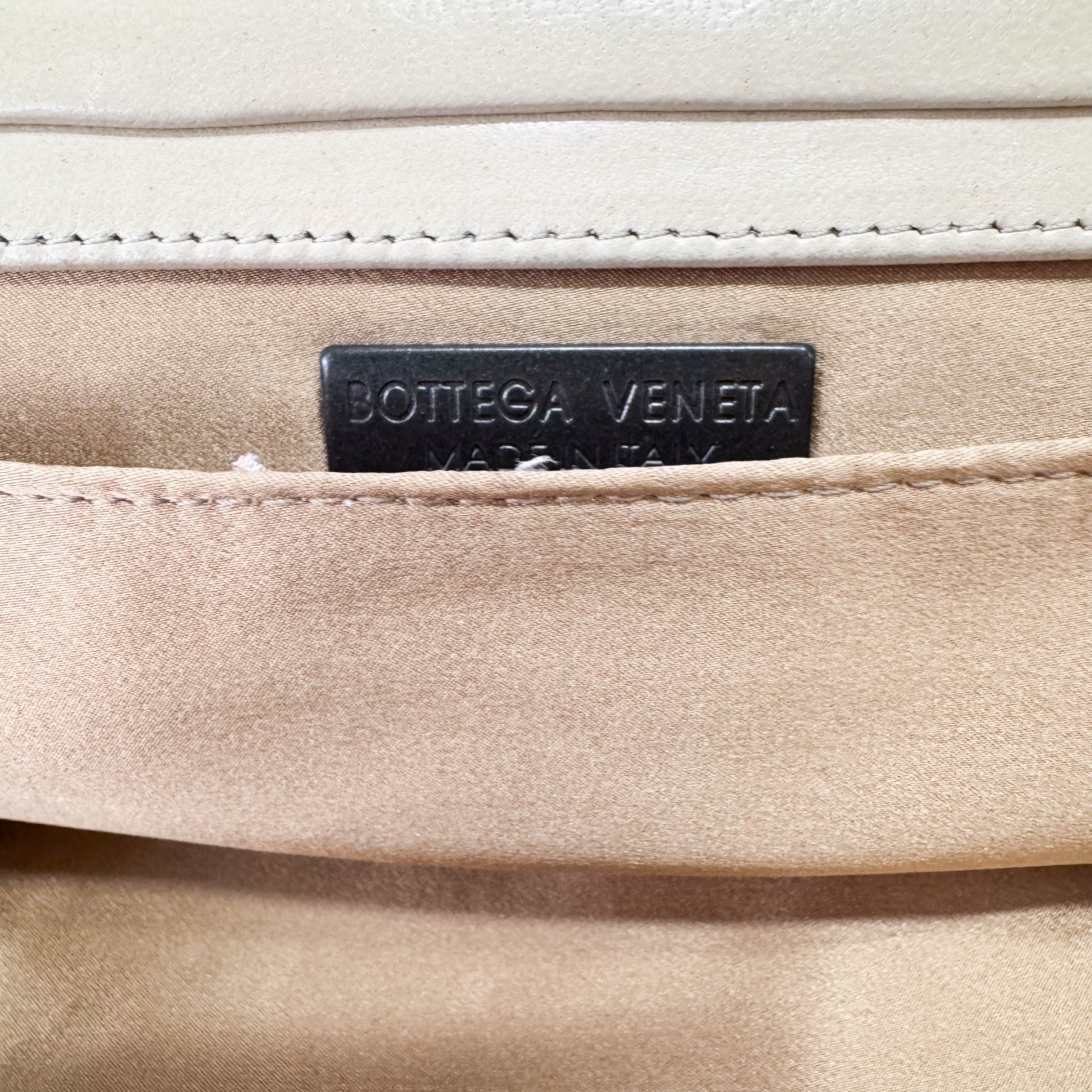 Beige Wool & Calf Clochet Shoulder Bag