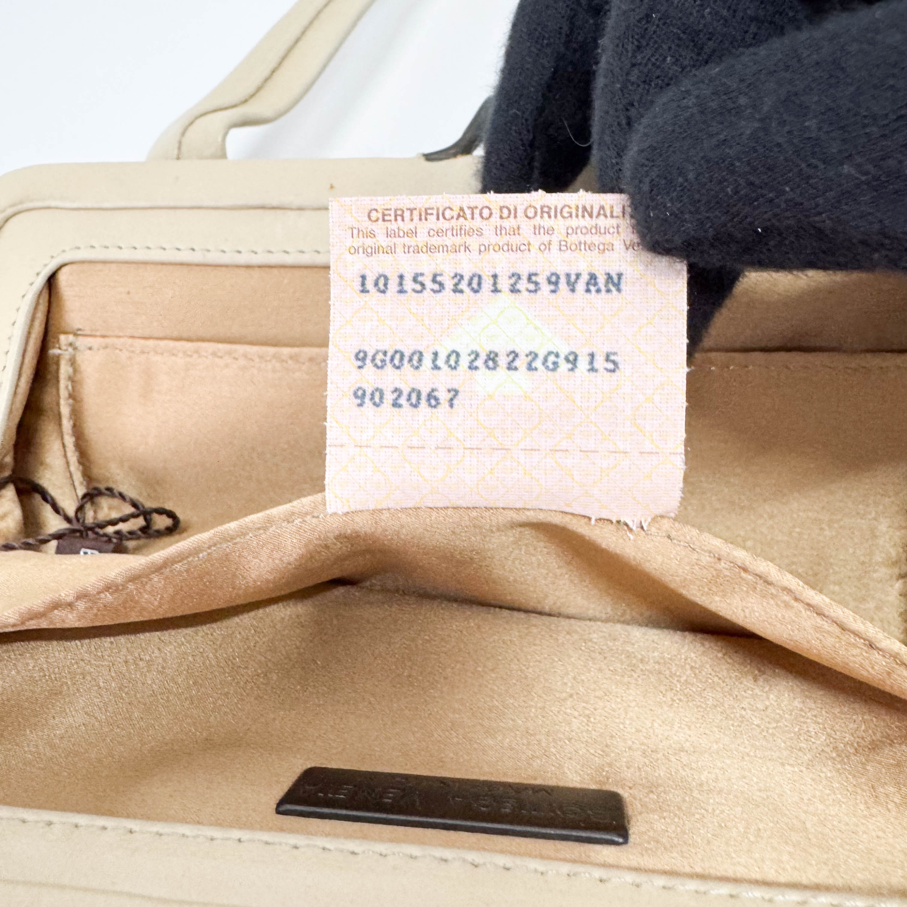 Beige Wool & Calf Clochet Shoulder Bag