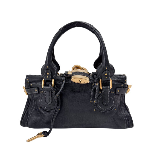 Paddington Black Leather Shoulder Bag