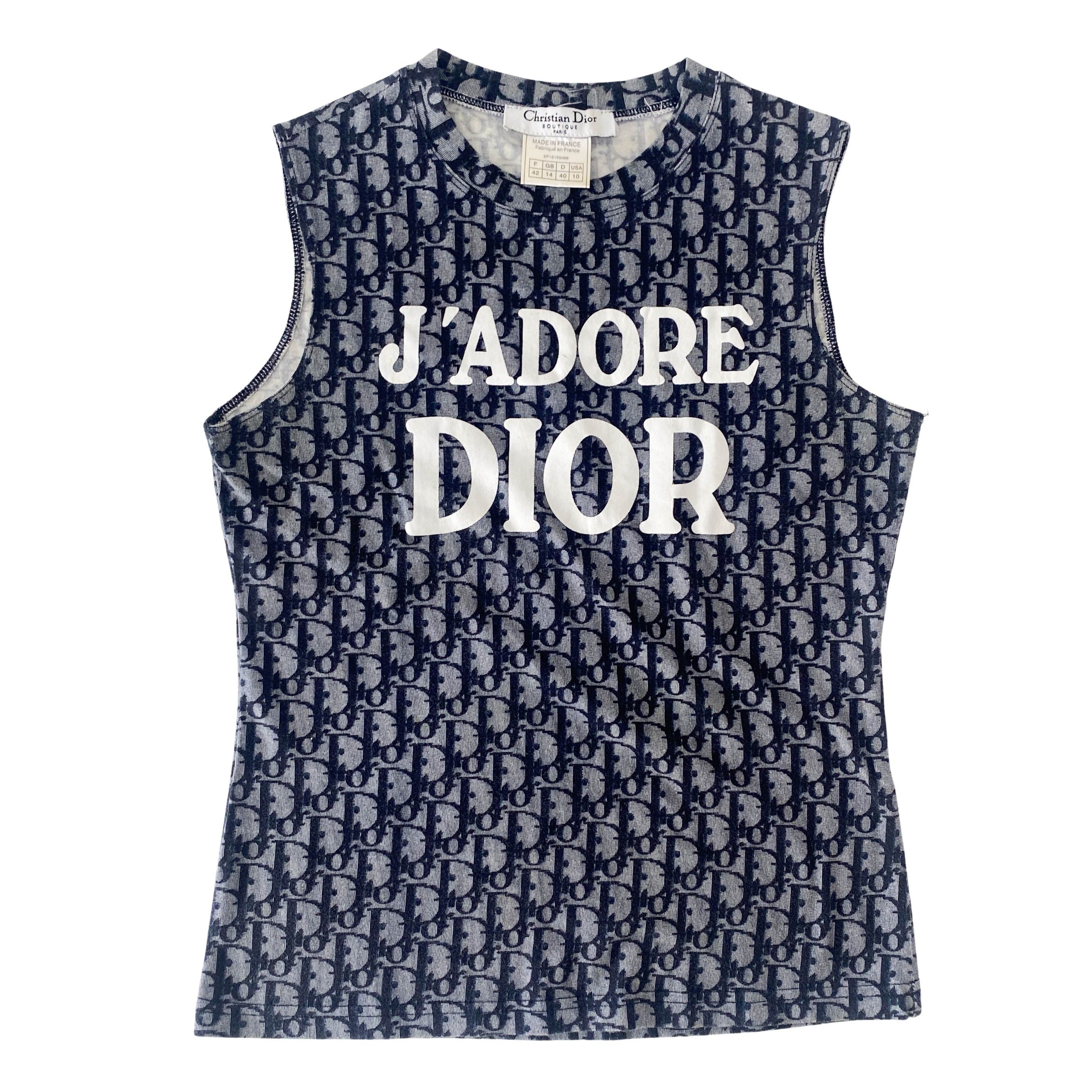 J'ADORE Dior Logo Trotter Sleeveless Top