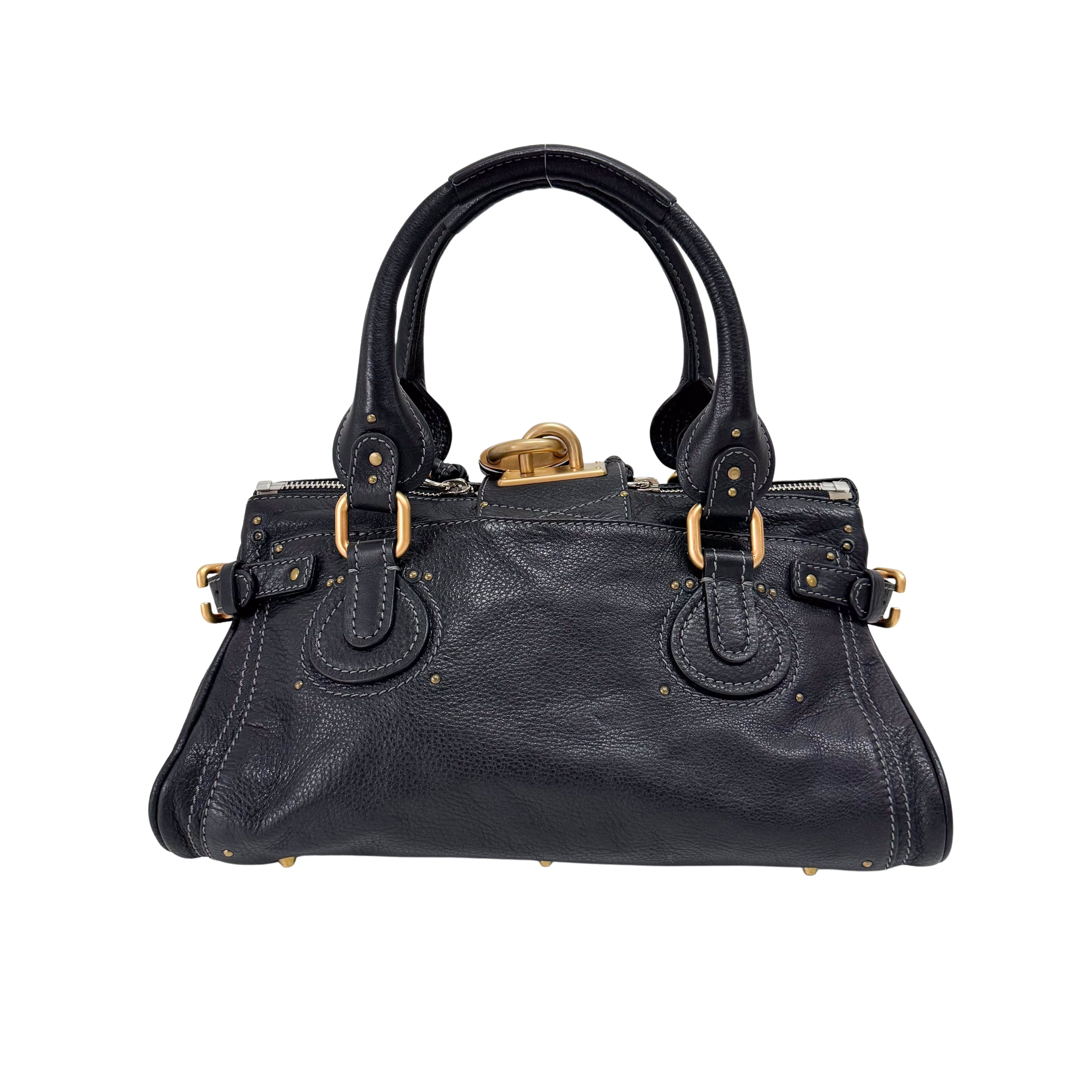 Paddington Black Leather Shoulder Bag