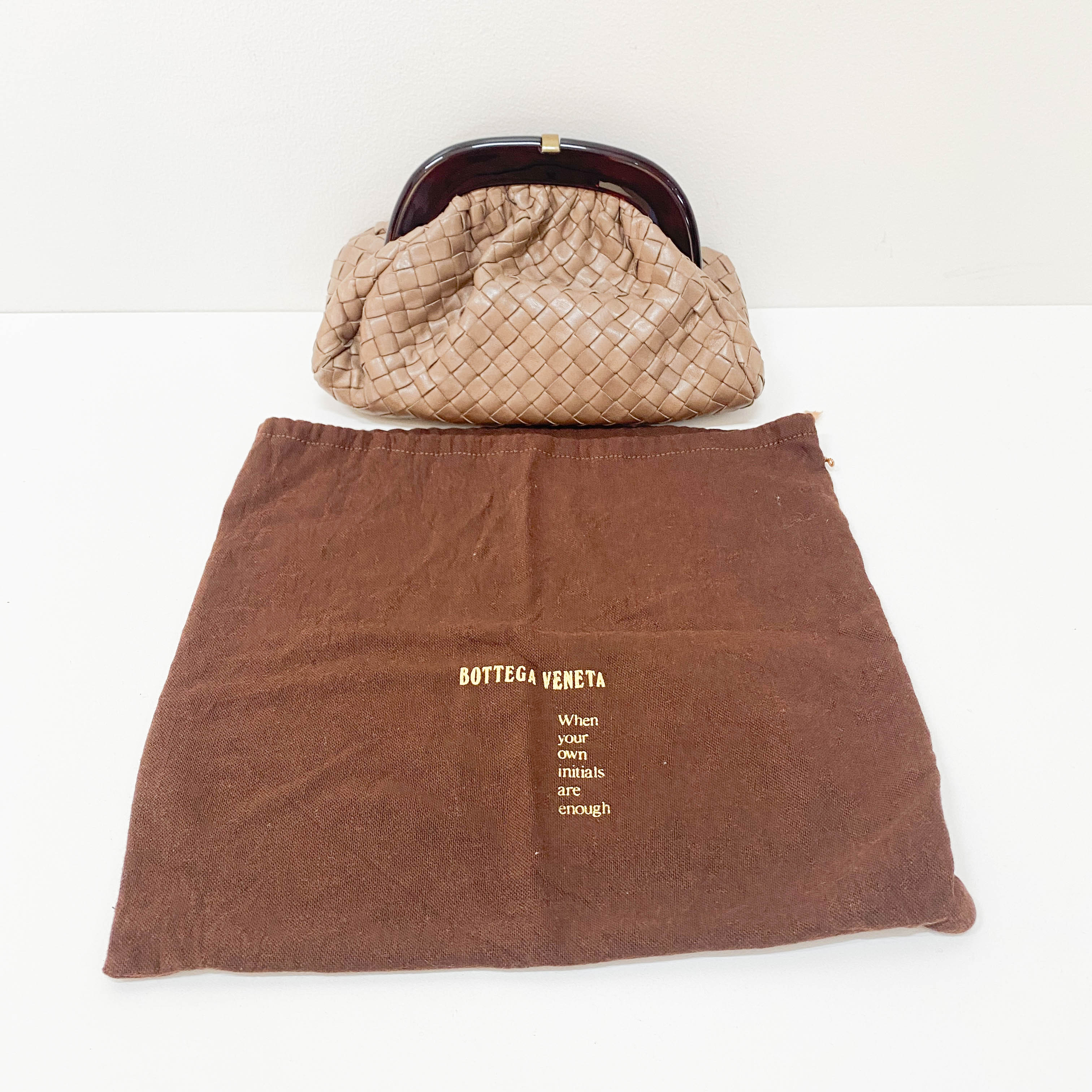 Brown Intrecciato Pouch