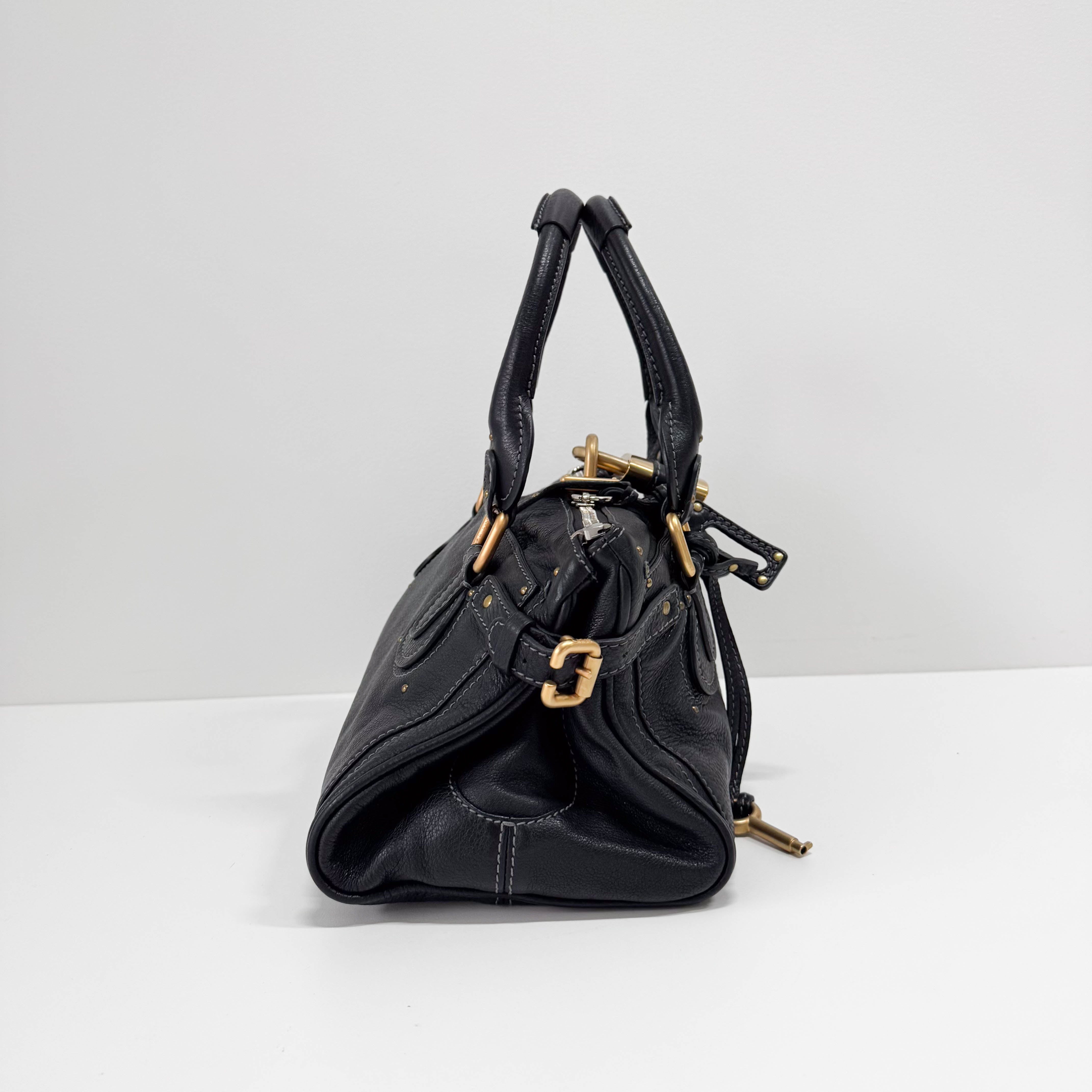 Paddington Black Leather Shoulder Bag