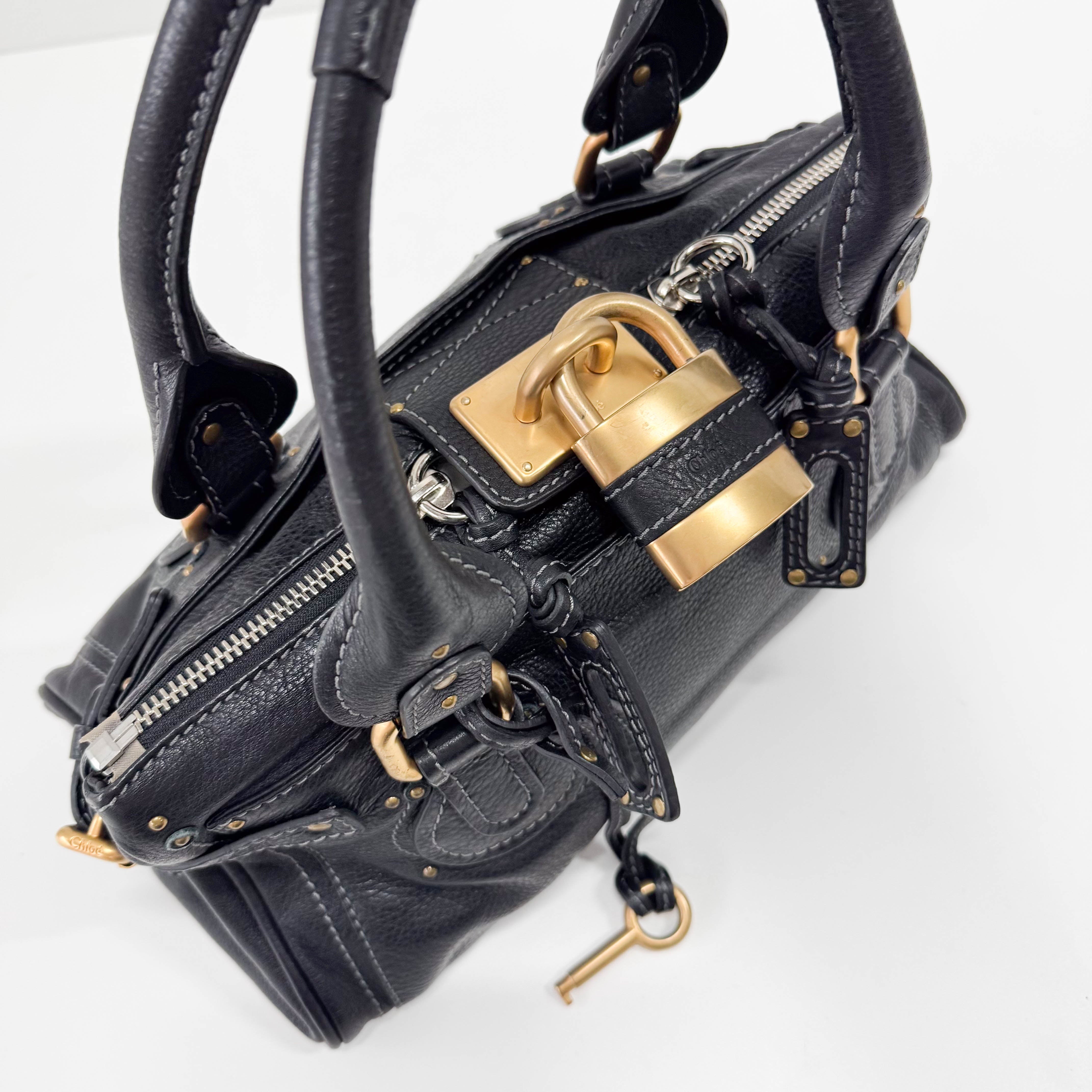 Paddington Black Leather Shoulder Bag