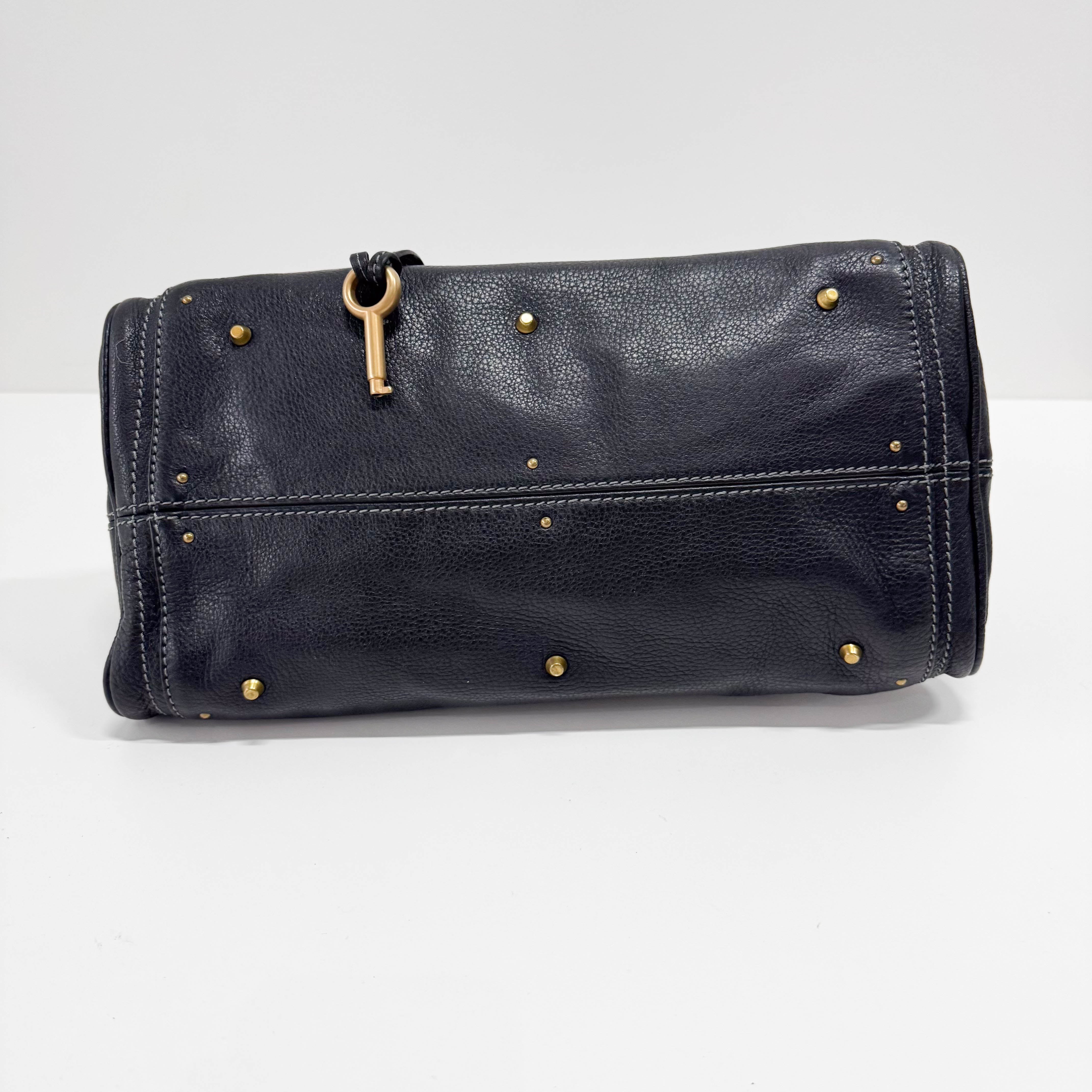 Paddington Black Leather Shoulder Bag