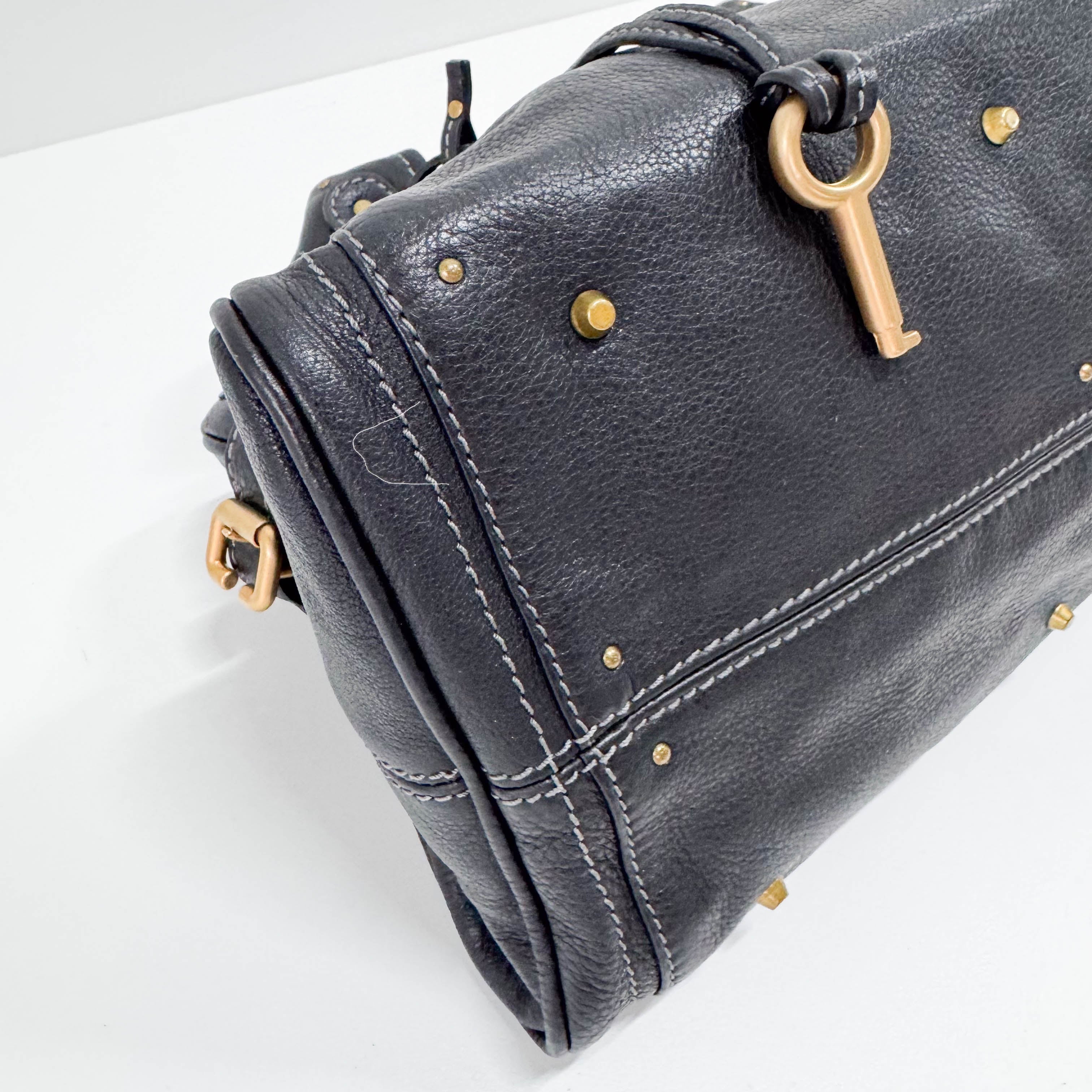 Paddington Black Leather Shoulder Bag