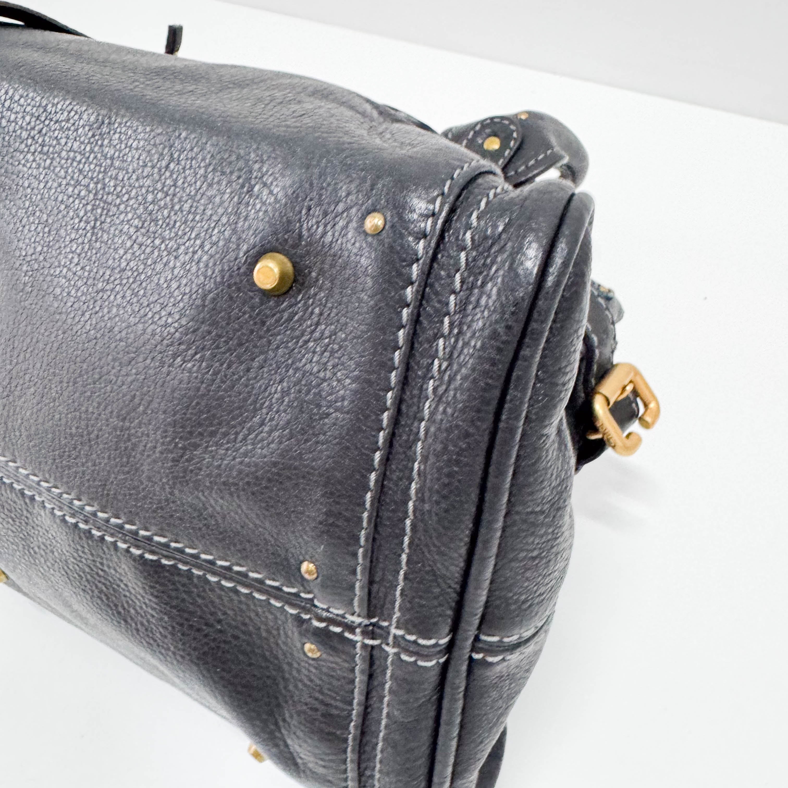 Paddington Black Leather Shoulder Bag