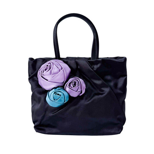 Black Satin Mini Hand Bag