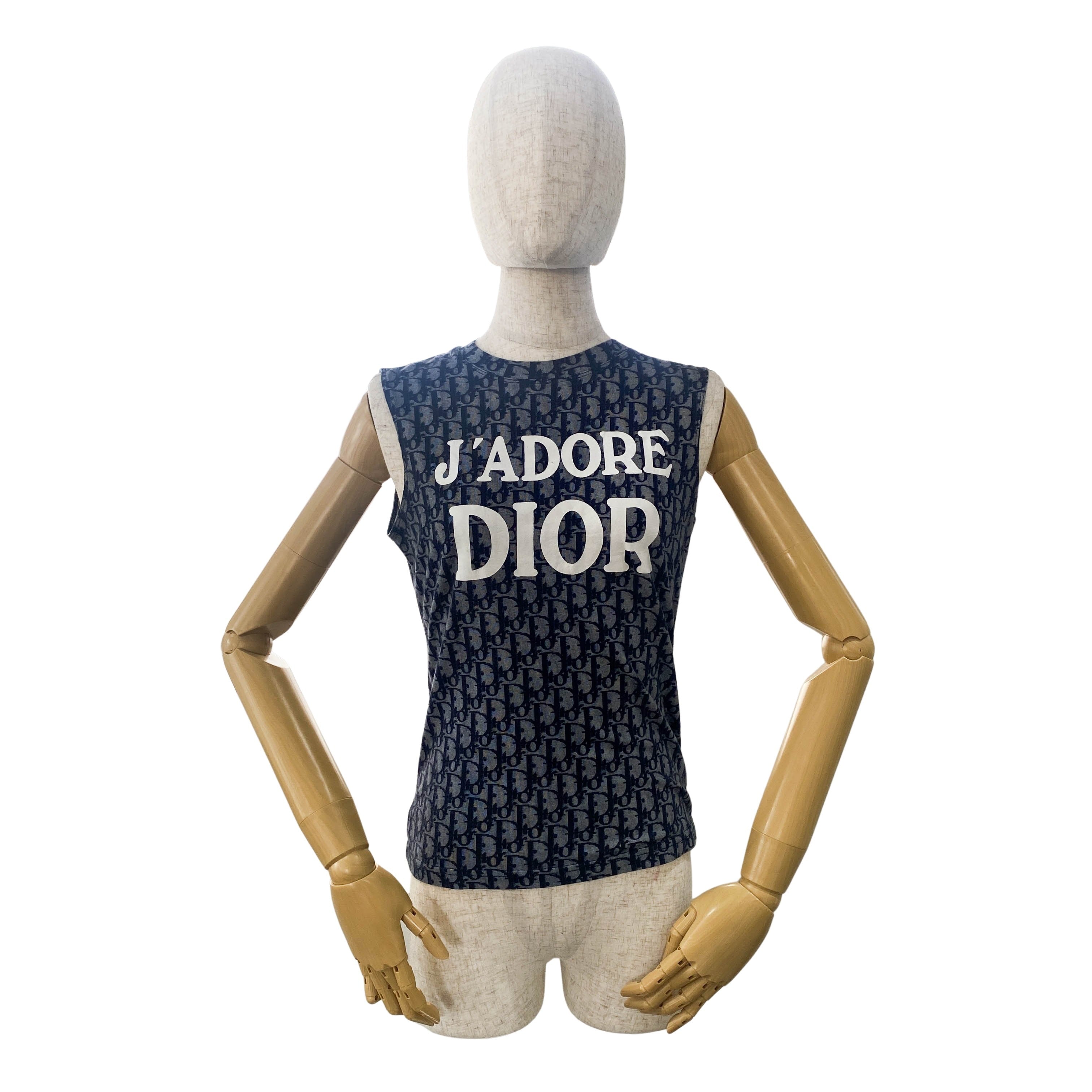 J'ADORE Dior Logo Trotter Sleeveless Top