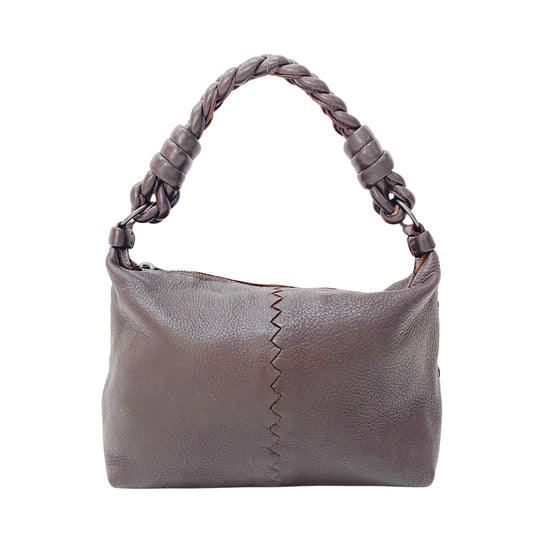 Dark Brown Leather Braided Handle