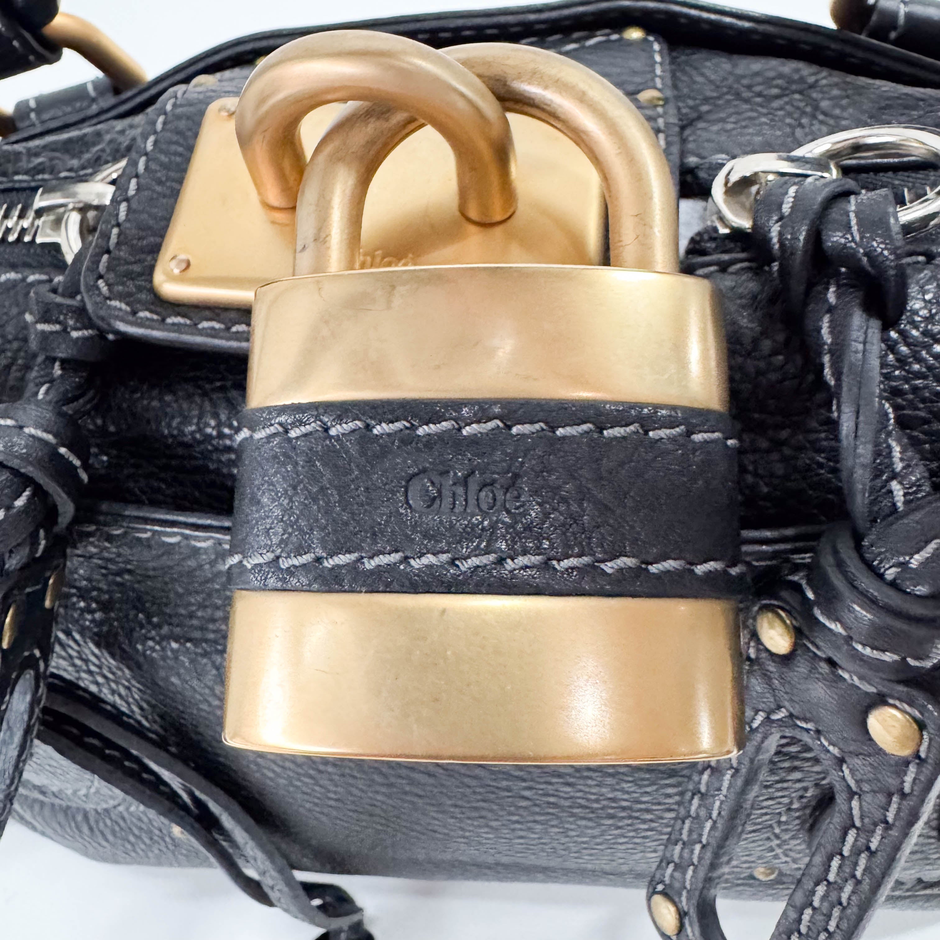 Paddington Black Leather Shoulder Bag