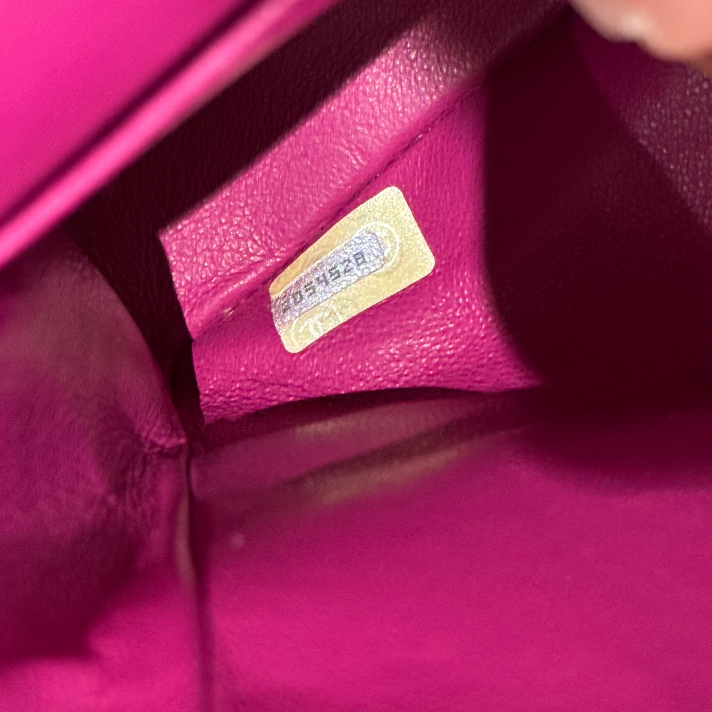 Chevron Double Flap Pink Suede Bag