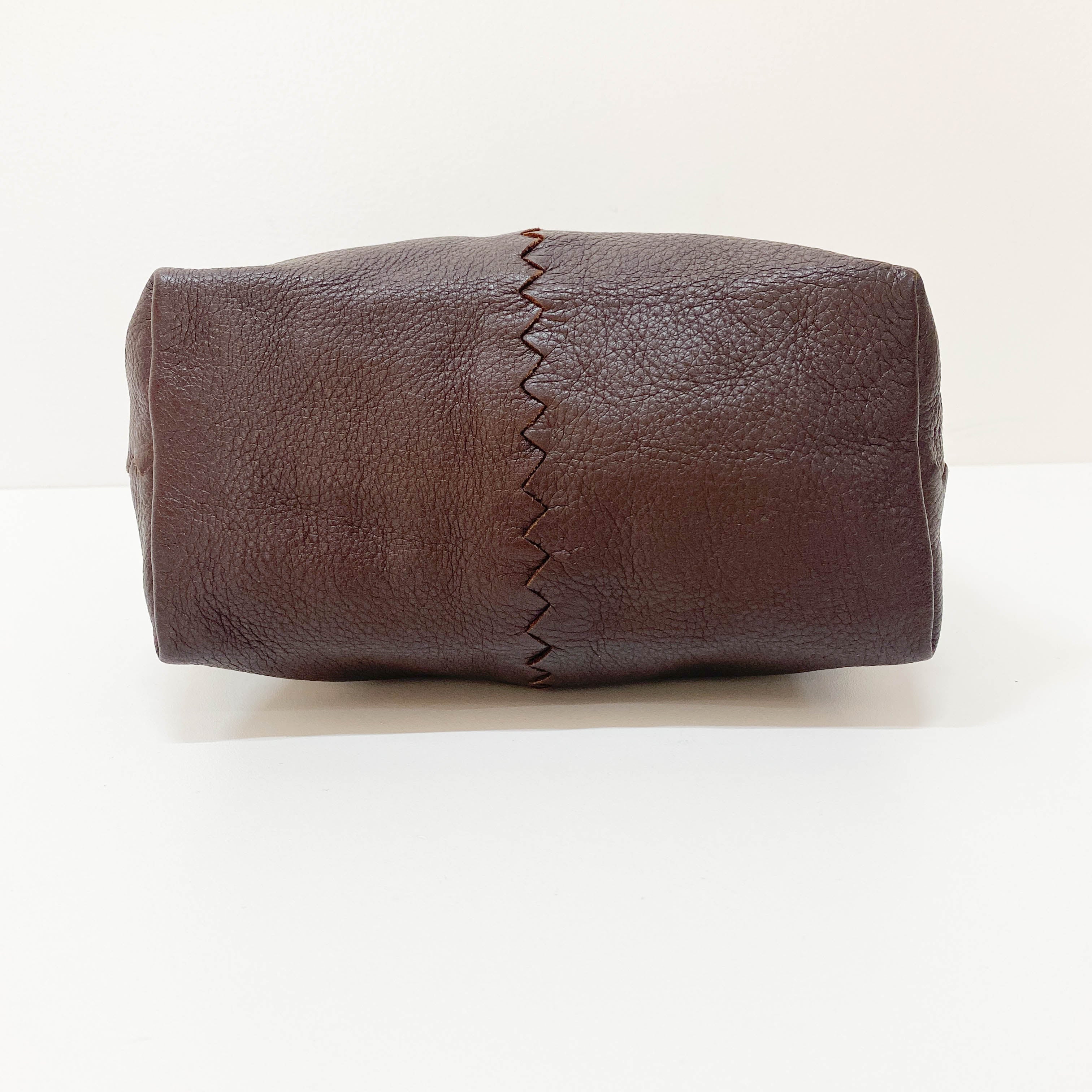 Dark Brown Leather Braided Handle