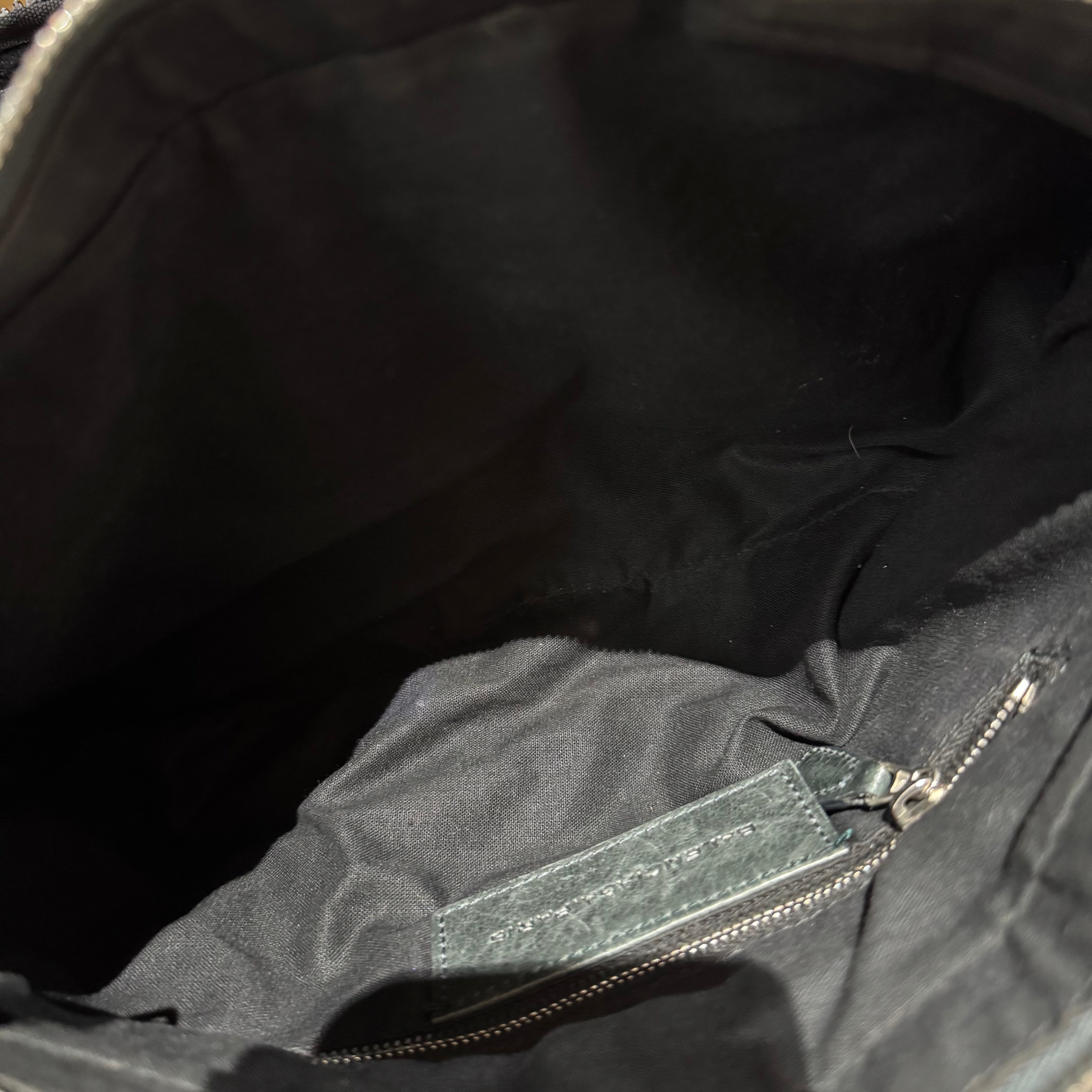 The First Grey Leather Two Way Bag