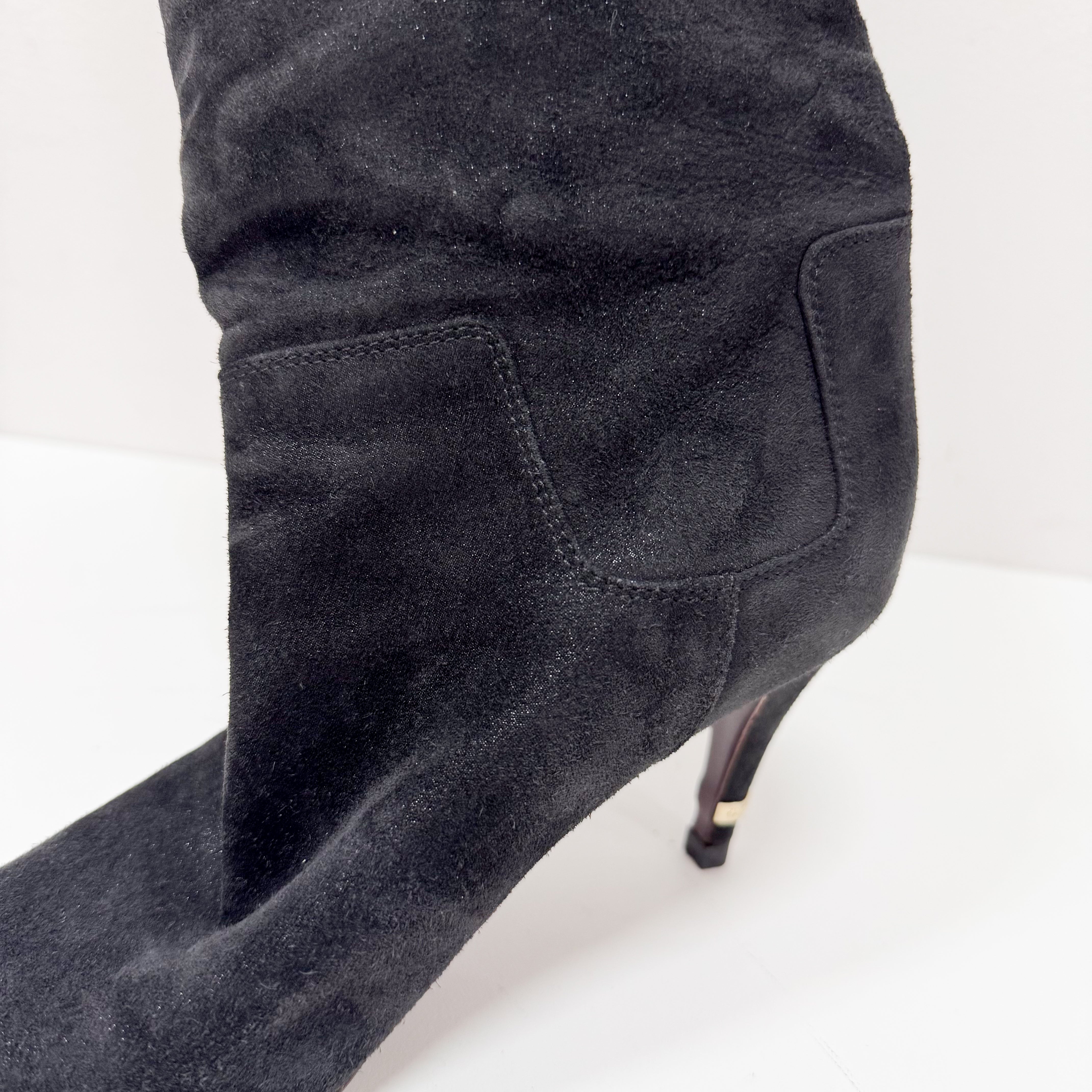 Size 36 1/2 Black Suede Tall Boots