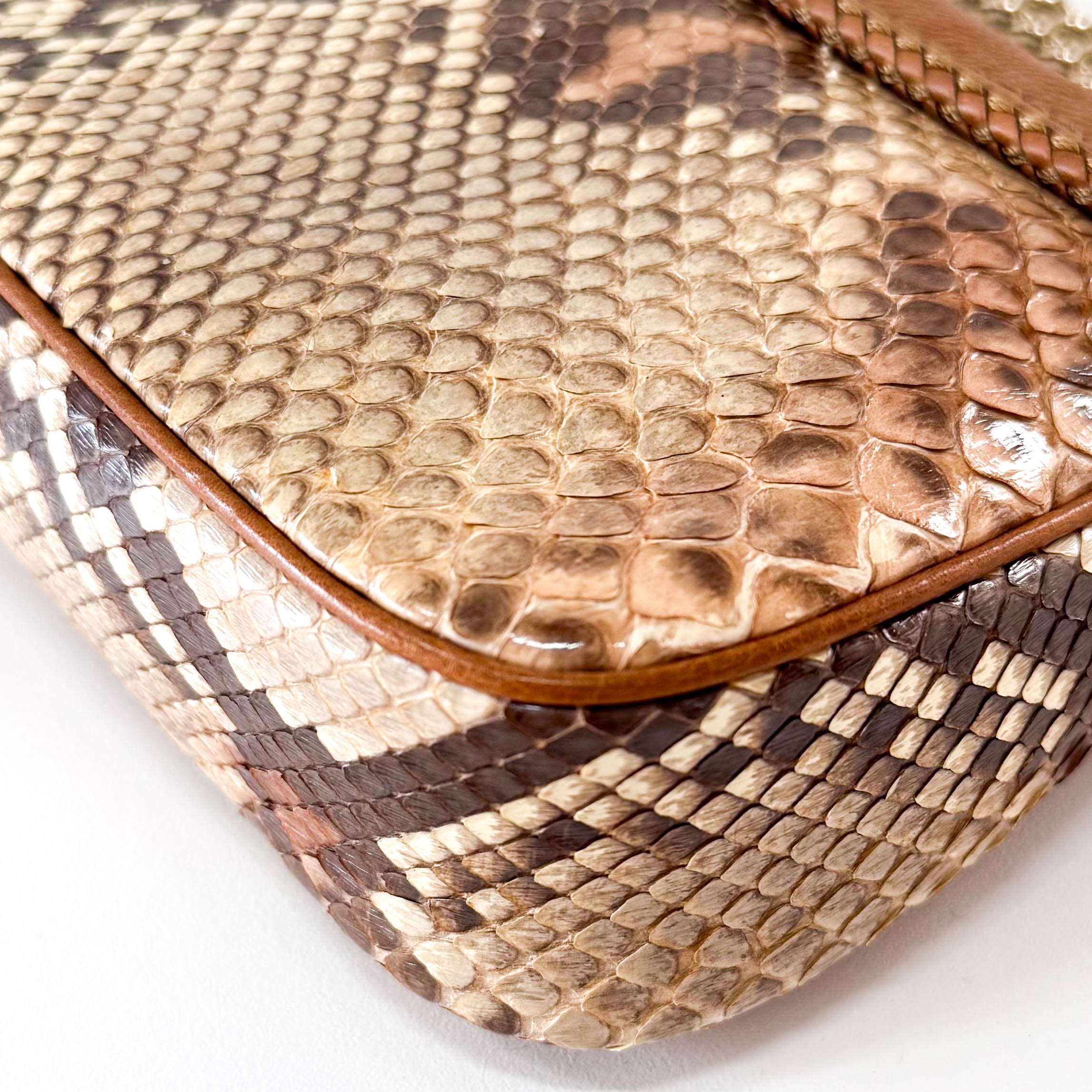 Brown Leather Gold Chain Shoulder Bag