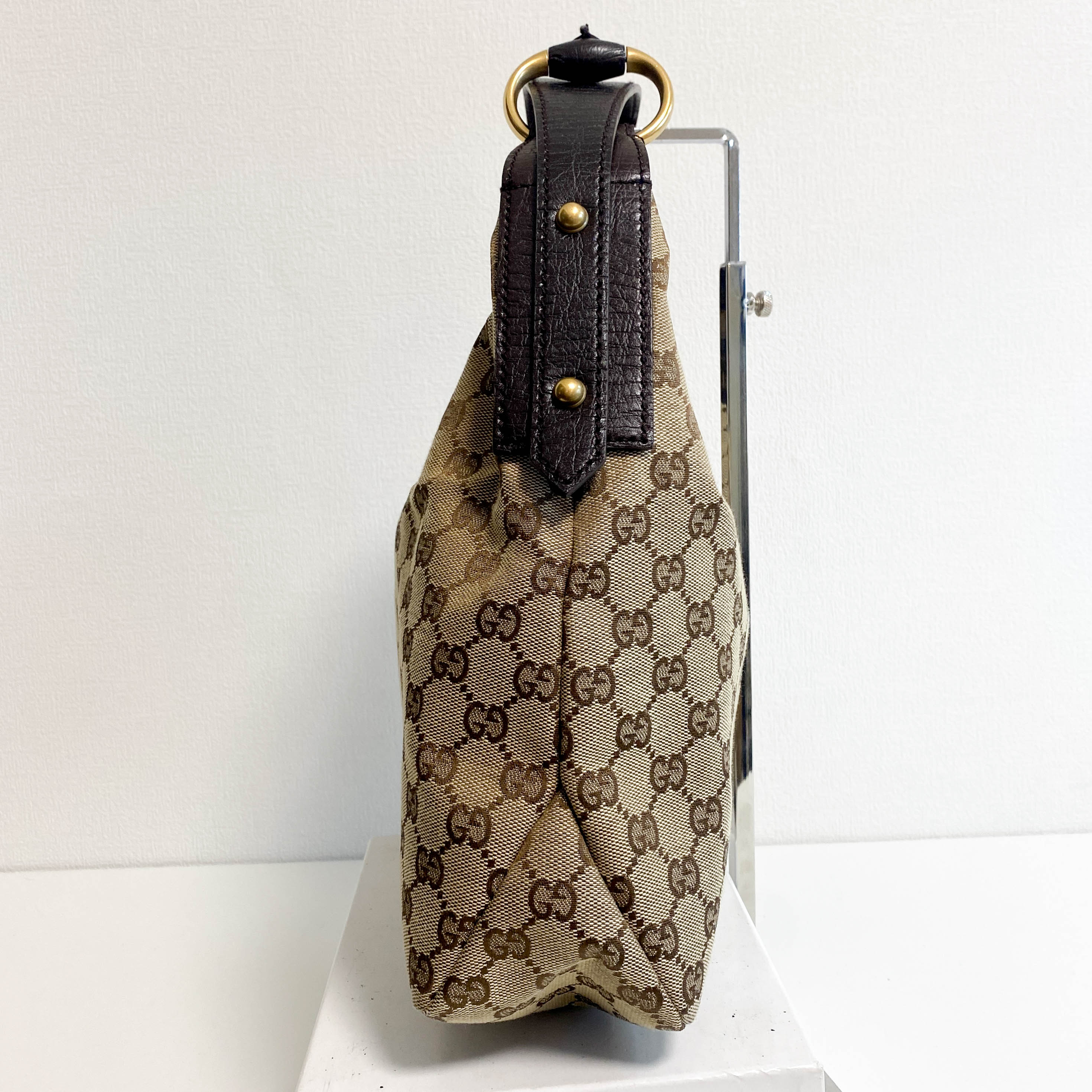 Horsebit GG Canvas Brown Hobo Shoulder Bag