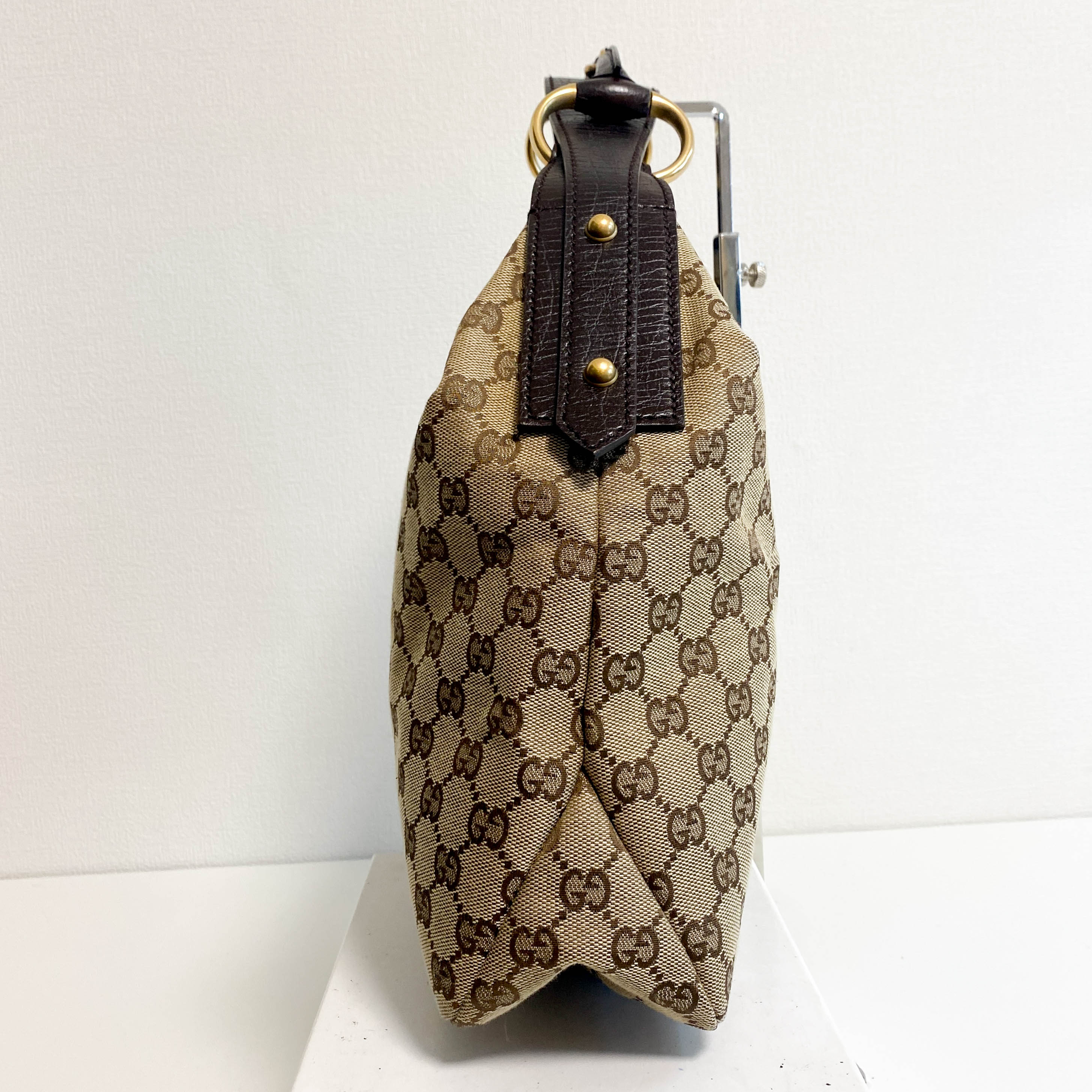 Horsebit GG Canvas Brown Hobo Shoulder Bag