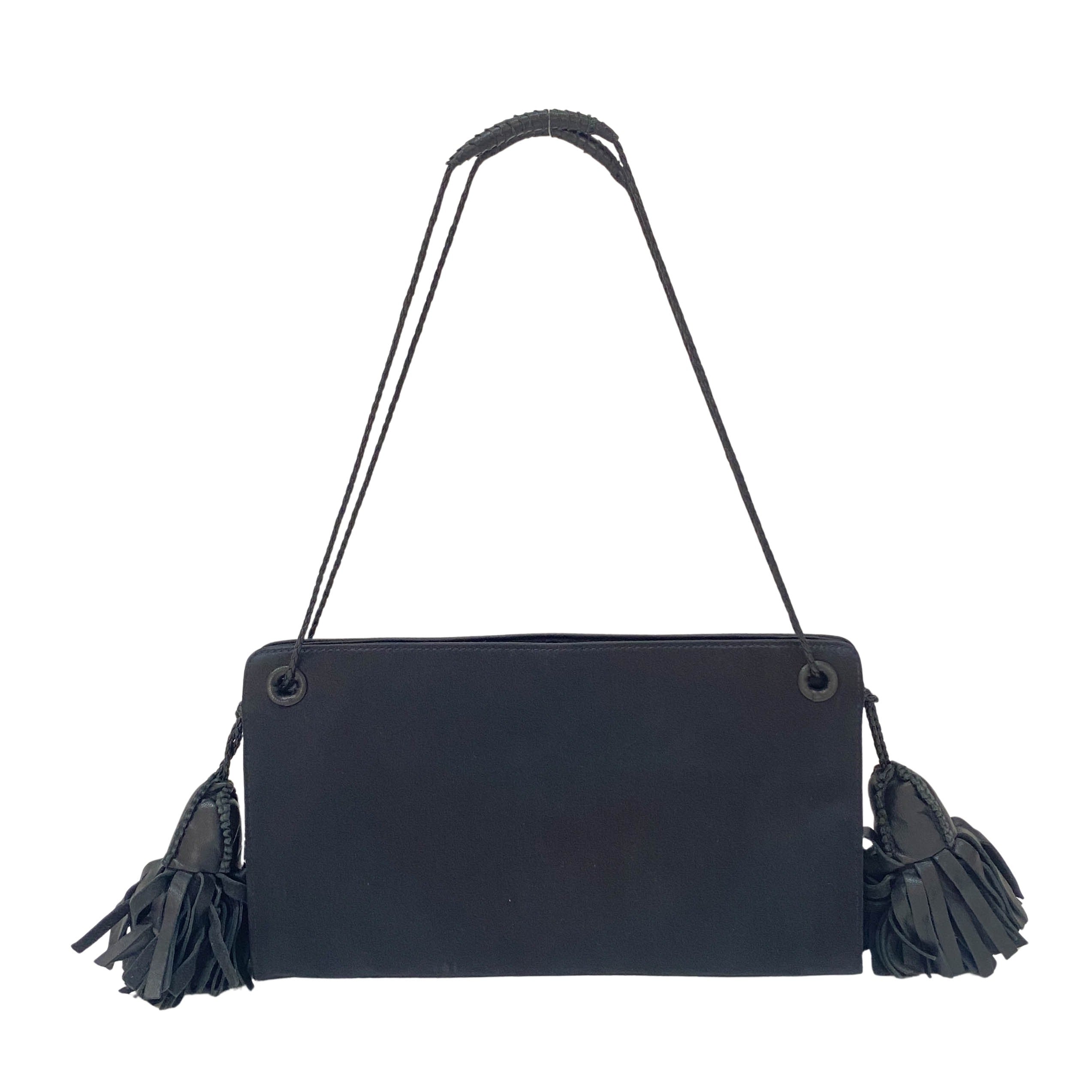 Black Satin Side Tassels