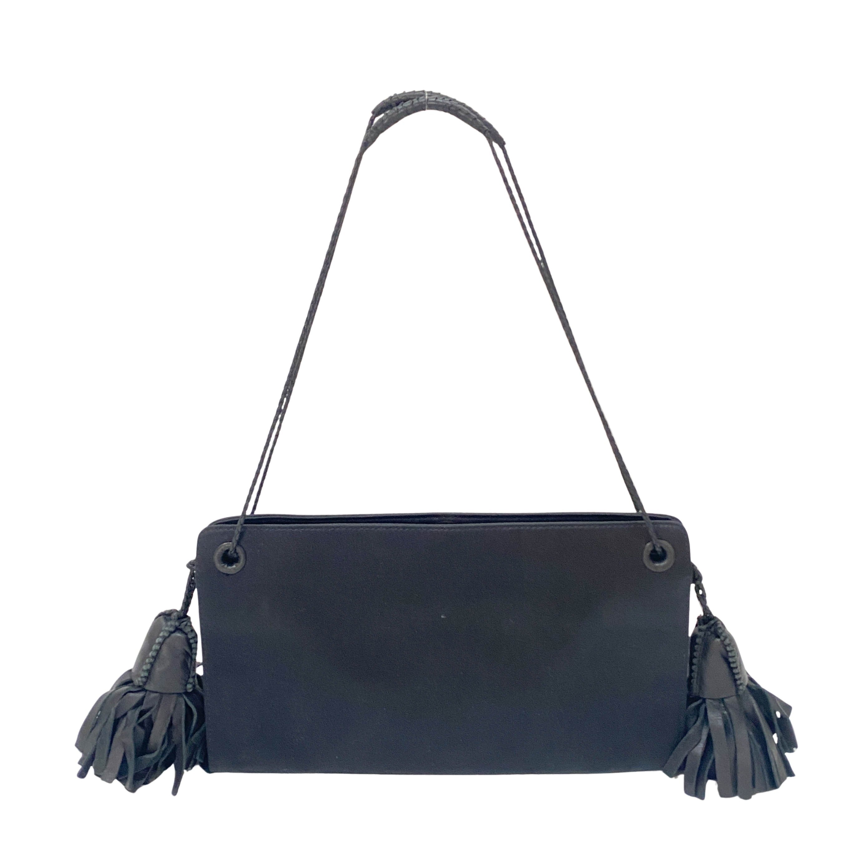 Black Satin Side Tassels