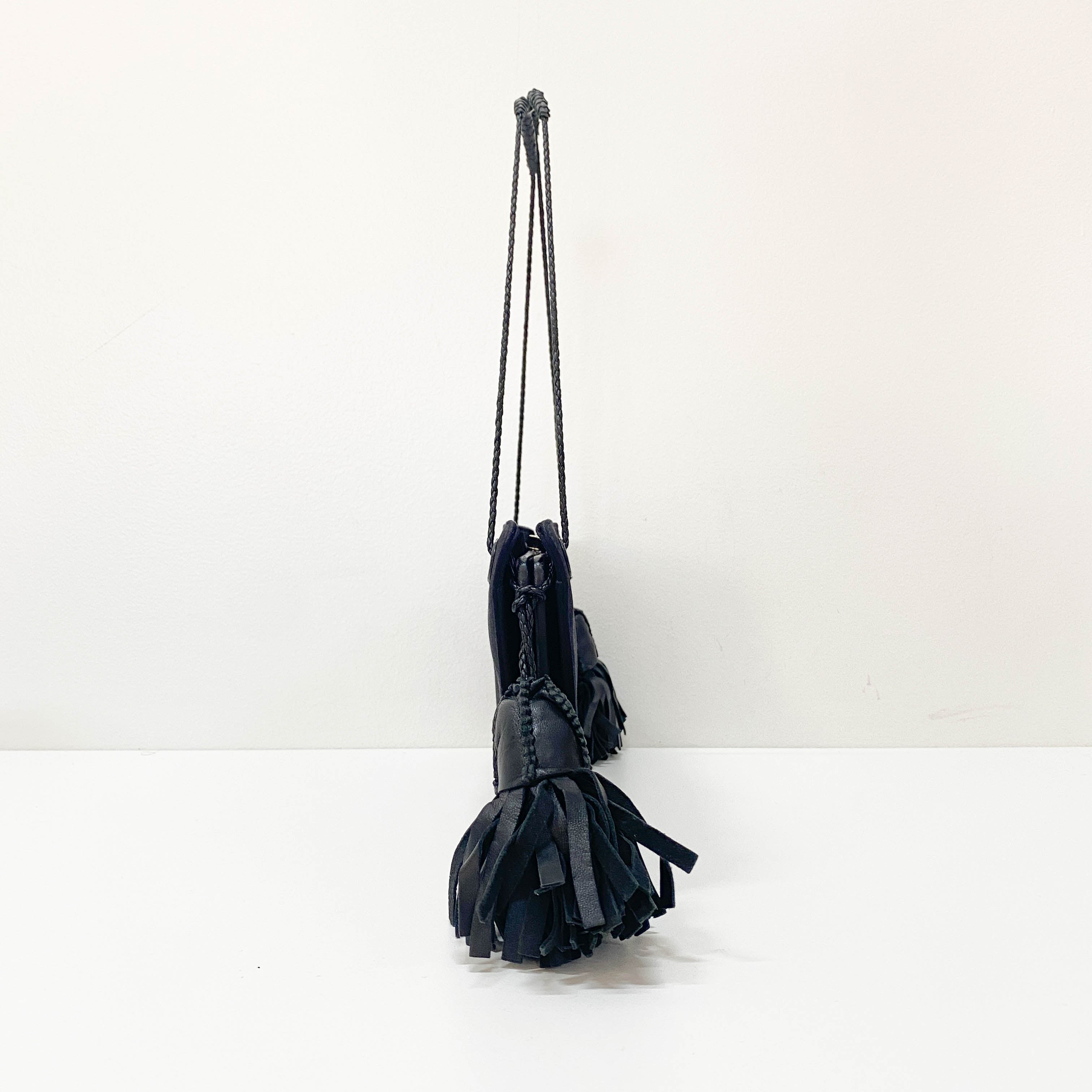 Black Satin Side Tassels