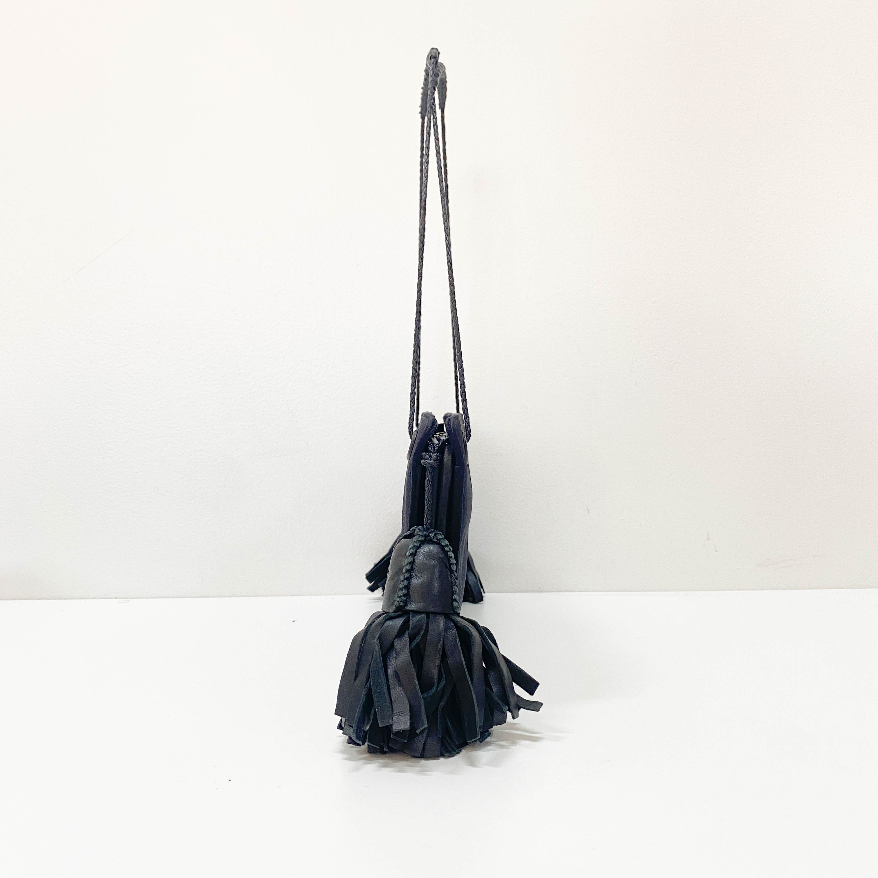 Black Satin Side Tassels
