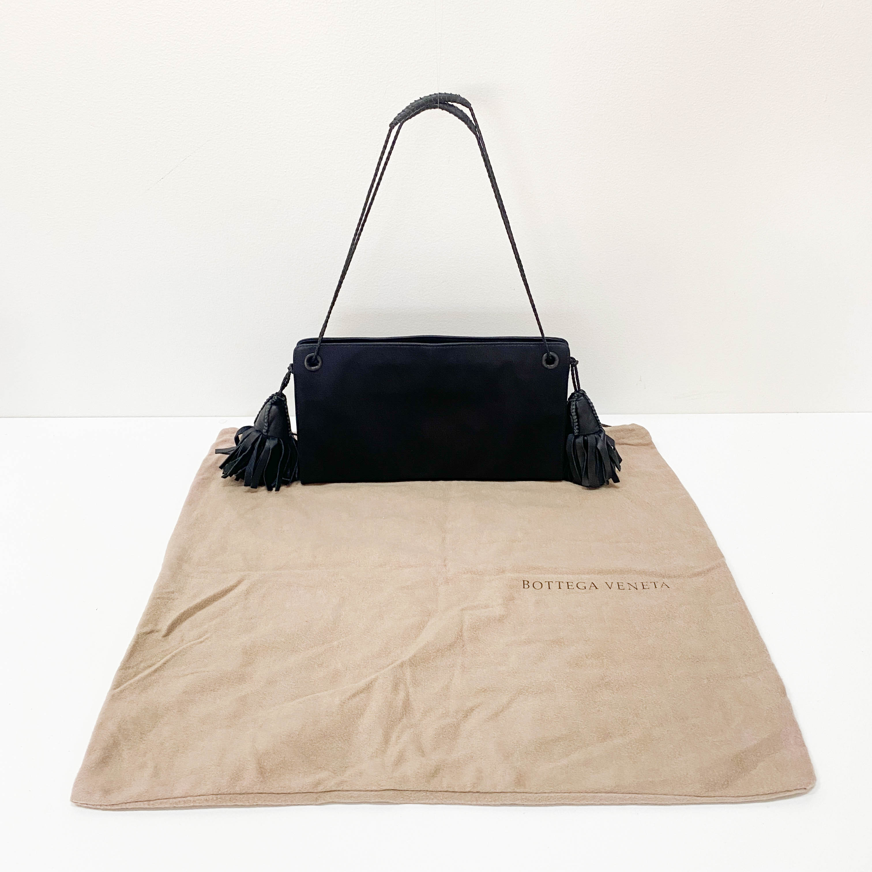 Black Satin Side Tassels