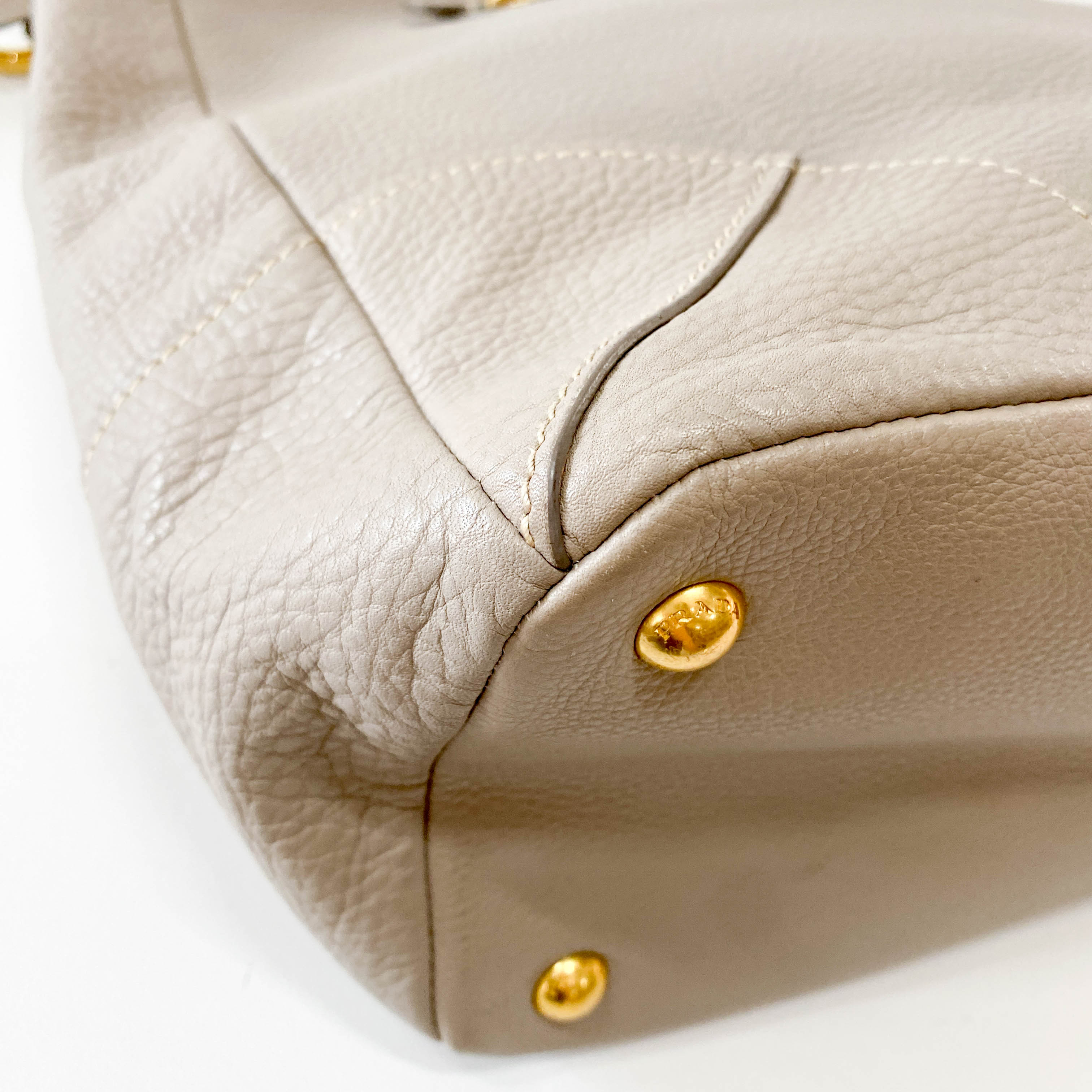 Grey Leather Shoulder Bag