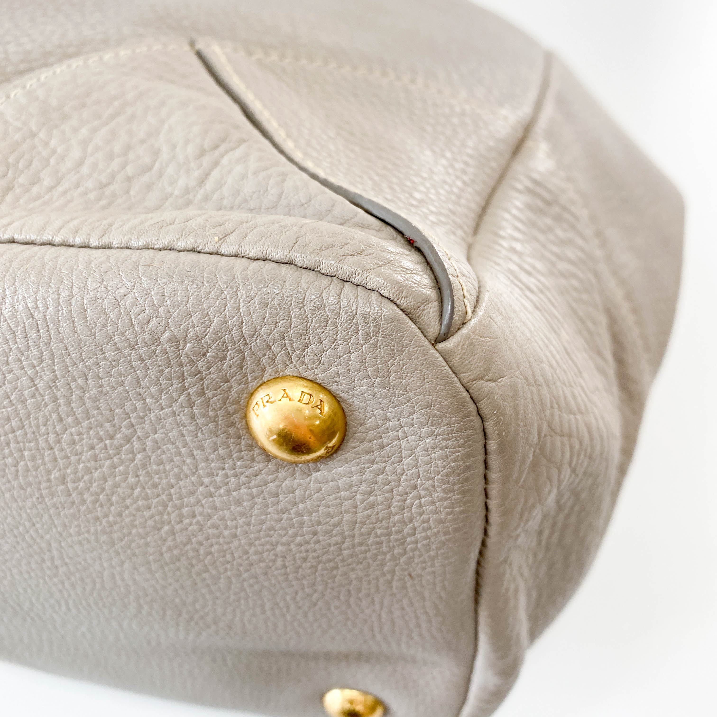 Grey Leather Shoulder Bag