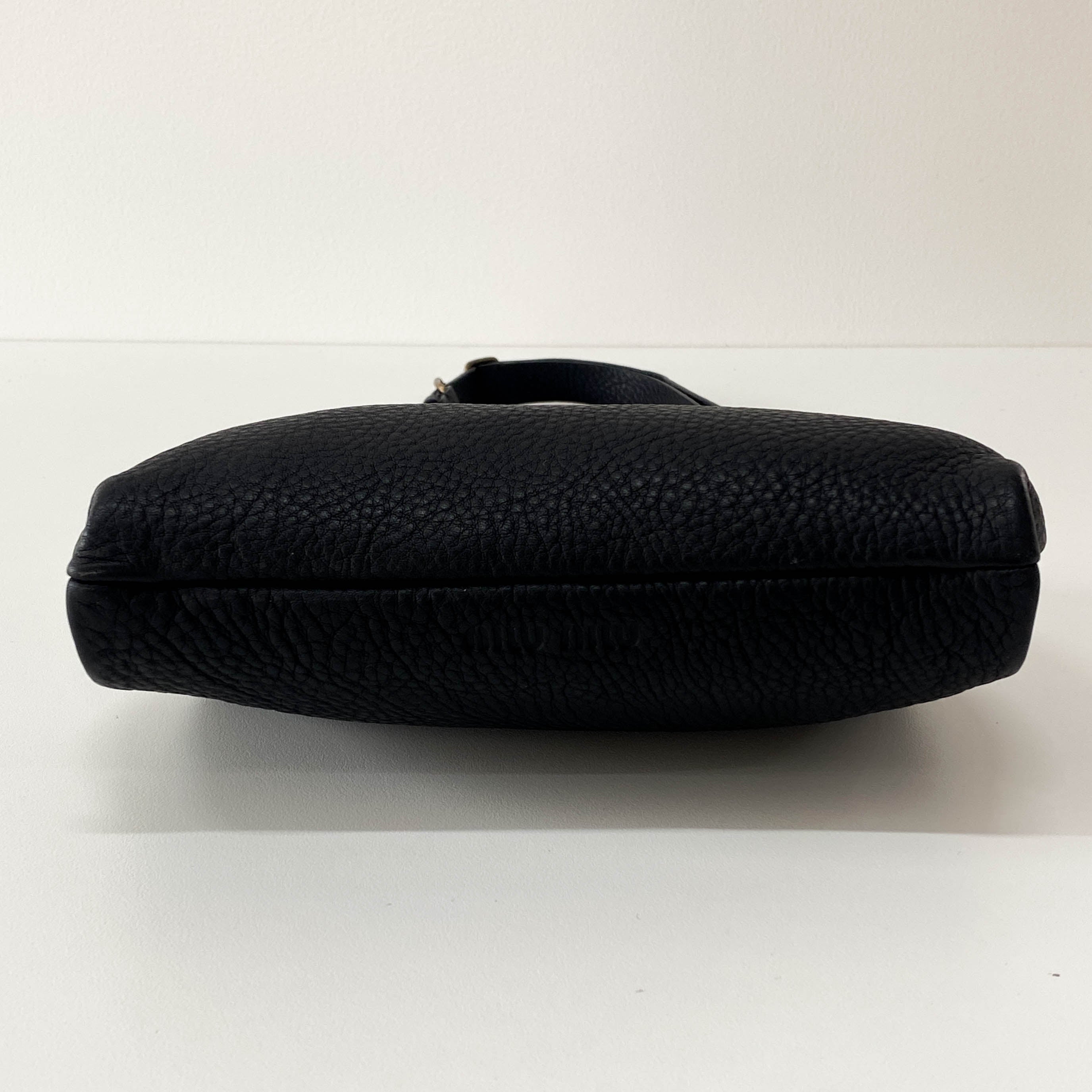 Leather Black Rhinestone Frame Handbag