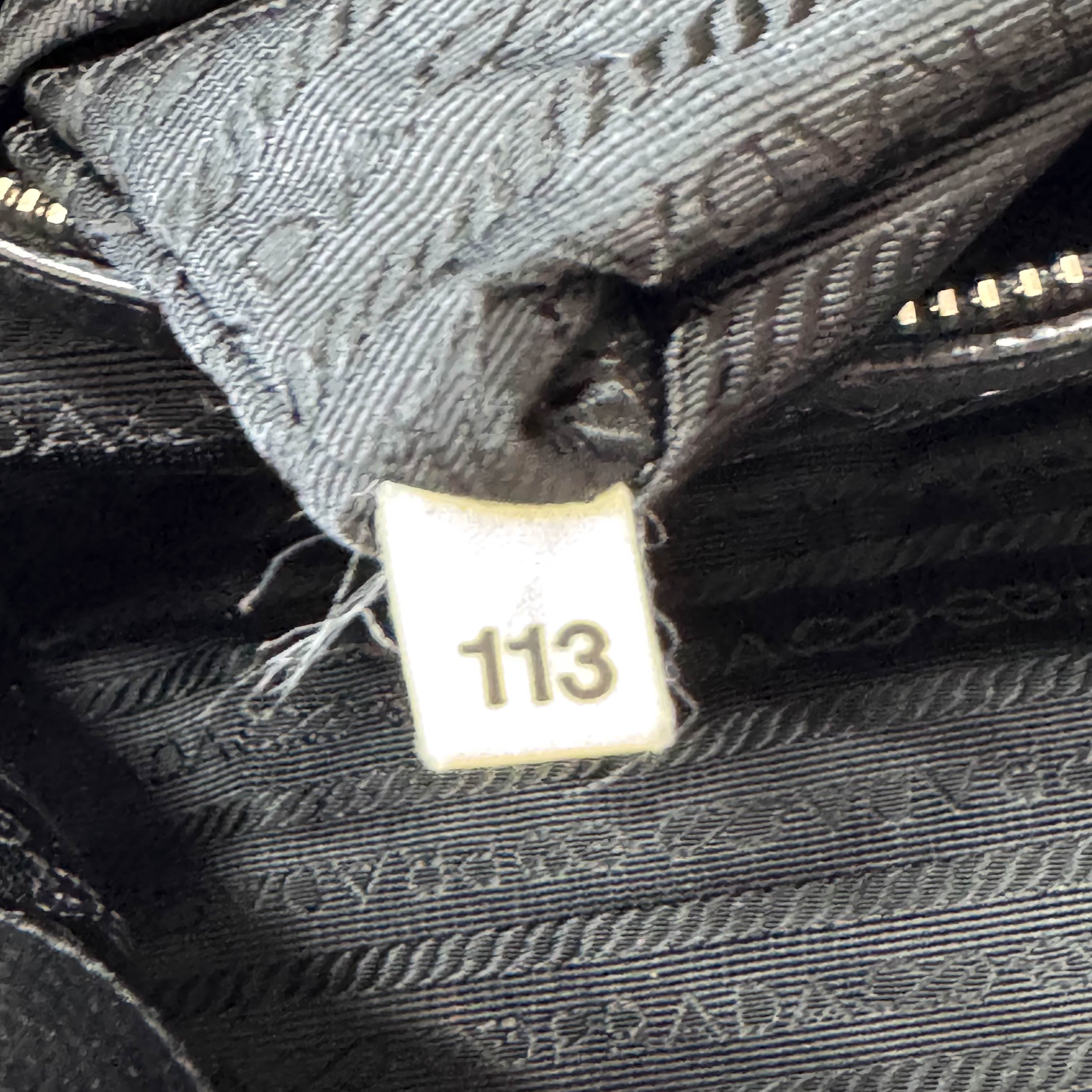 Black Nylon and Leather Shoulder Bag