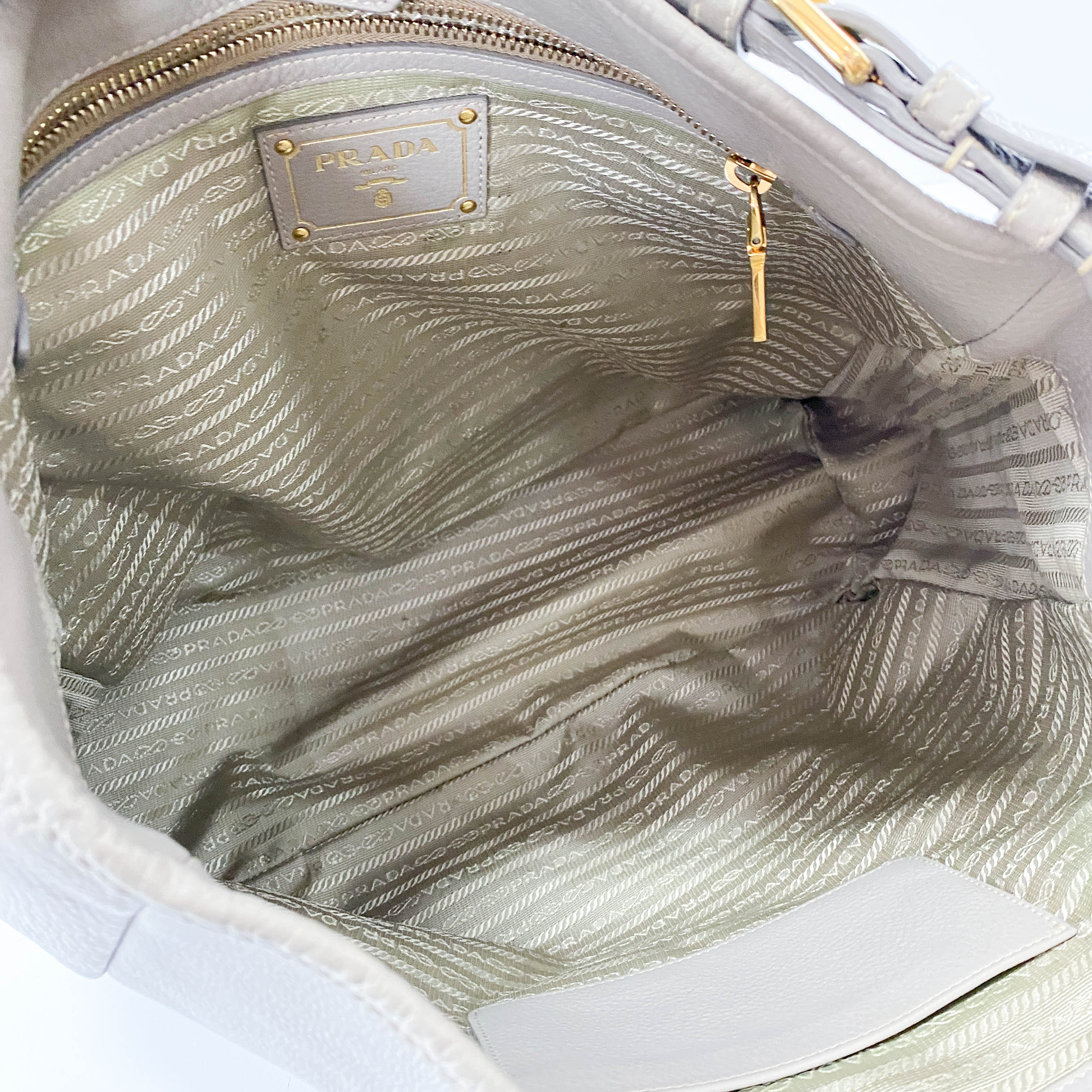 Grey Leather Shoulder Bag