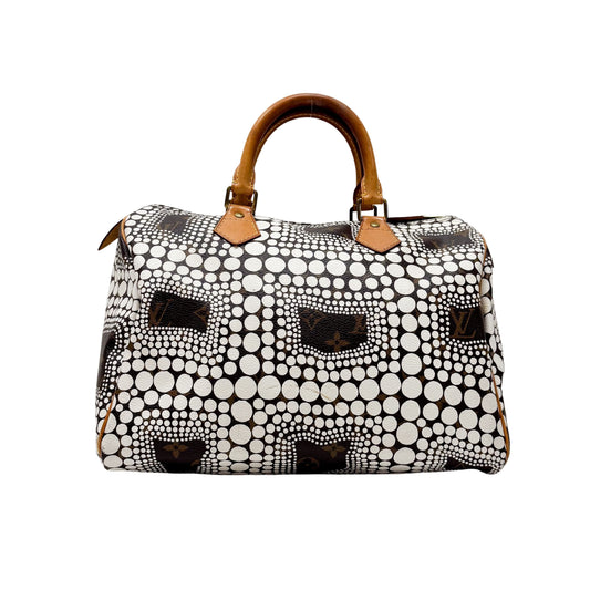 Speedy Monogram x Yayoi Kusama Painted Dots Canvas Handbag
