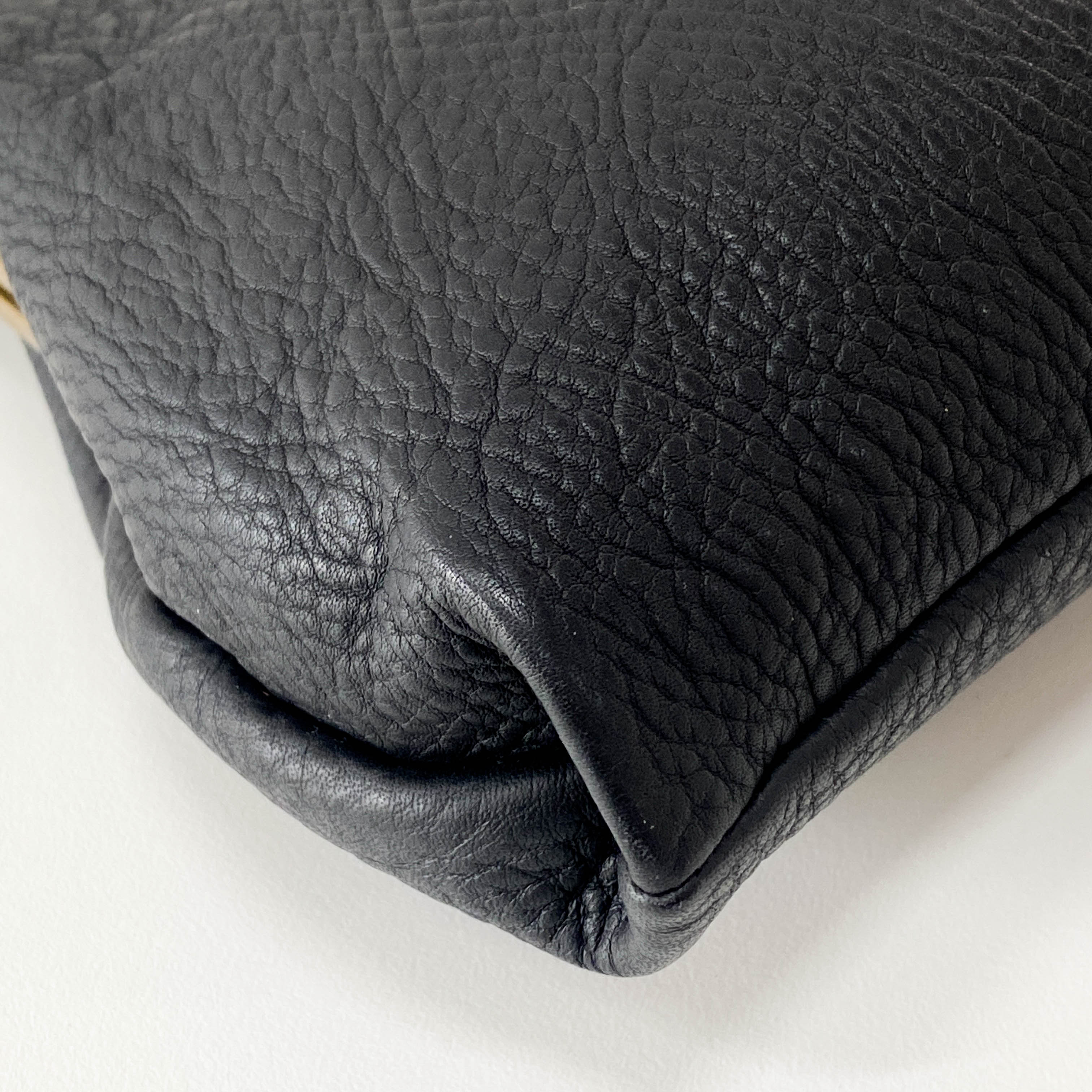 Leather Black Rhinestone Frame Handbag