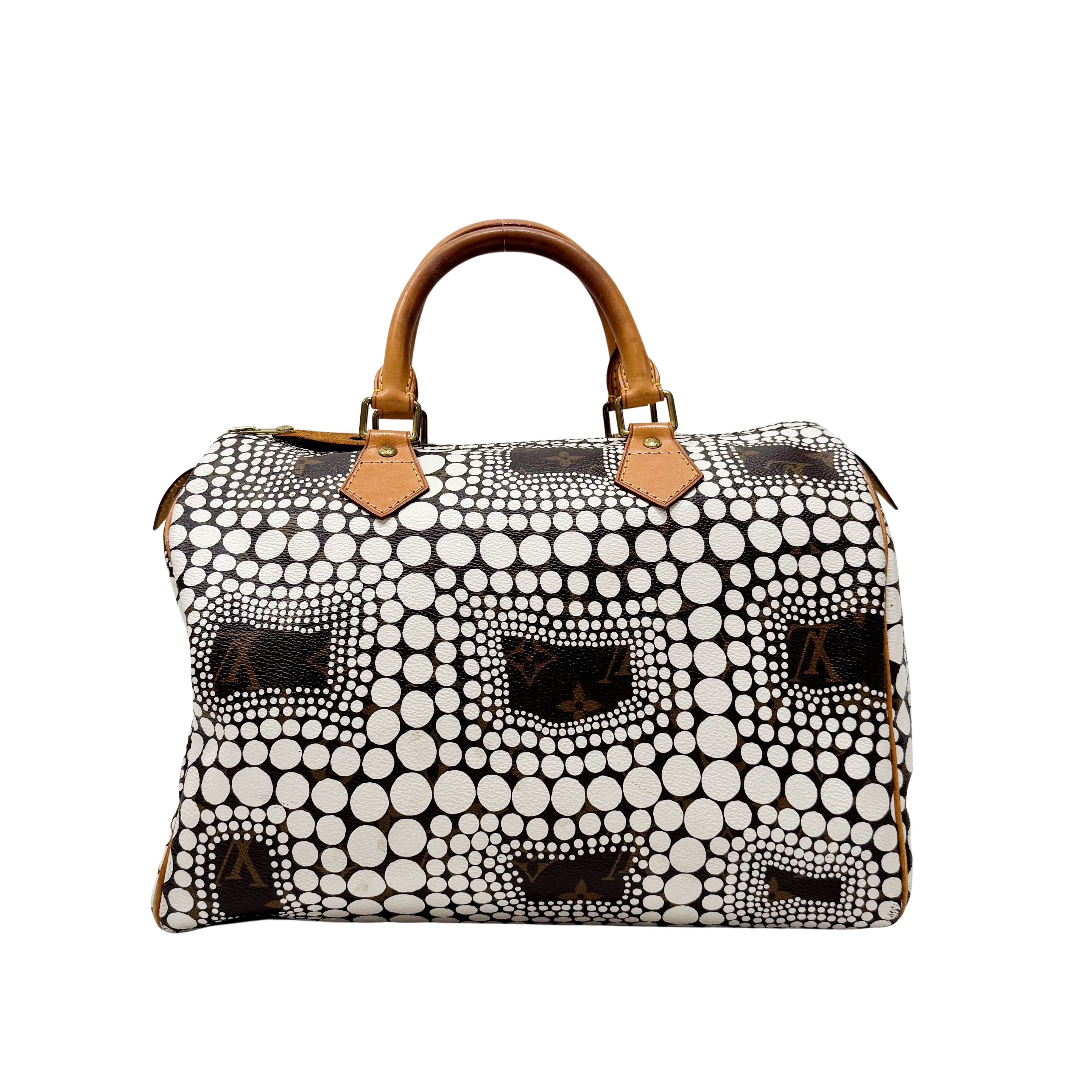 Speedy Monogram x Yayoi Kusama Painted Dots Canvas Handbag