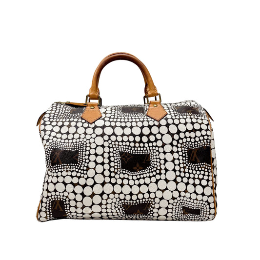 Speedy Monogram x Yayoi Kusama Painted Dots Canvas Handbag